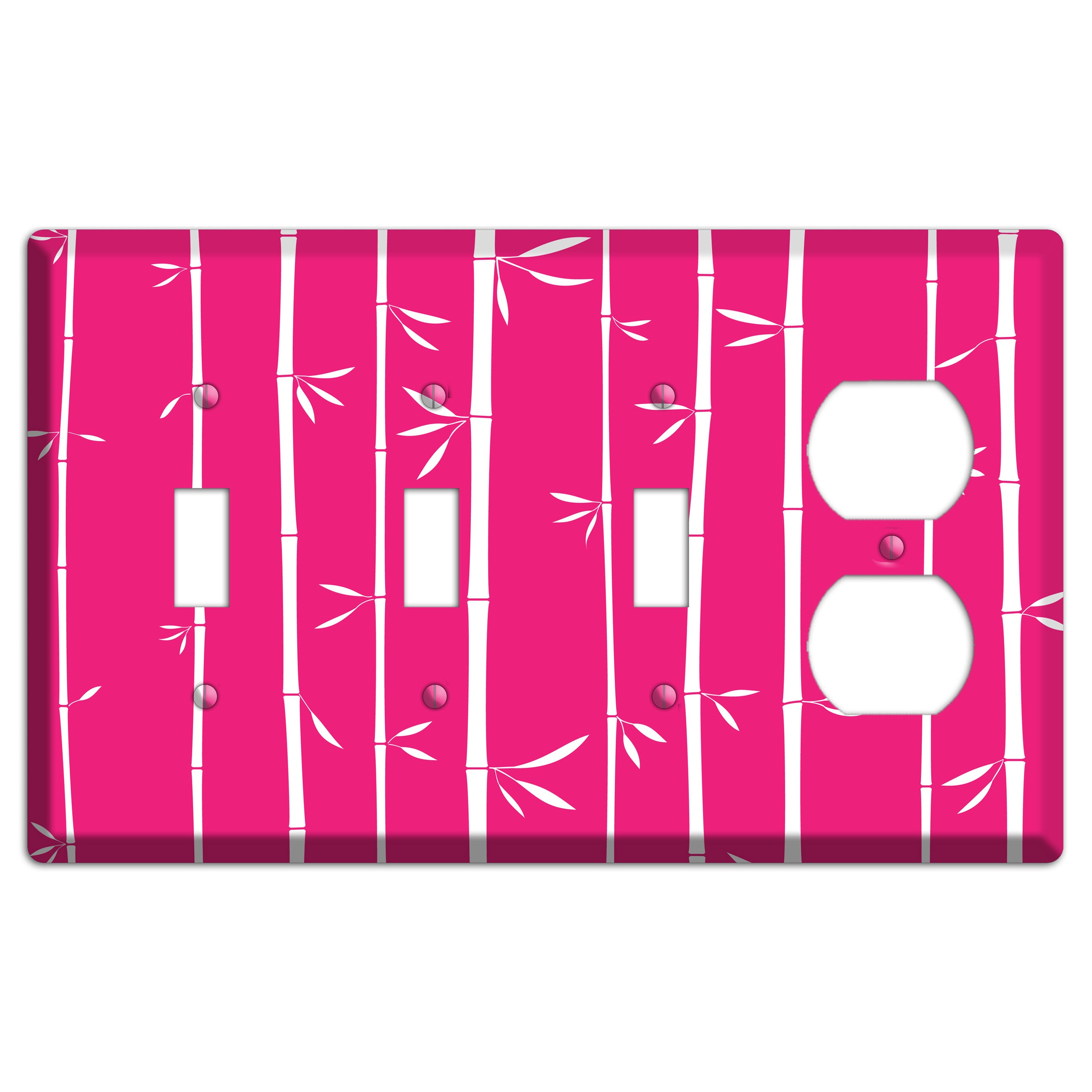 Pink Bamboo 3 Toggle / Duplex Wallplate