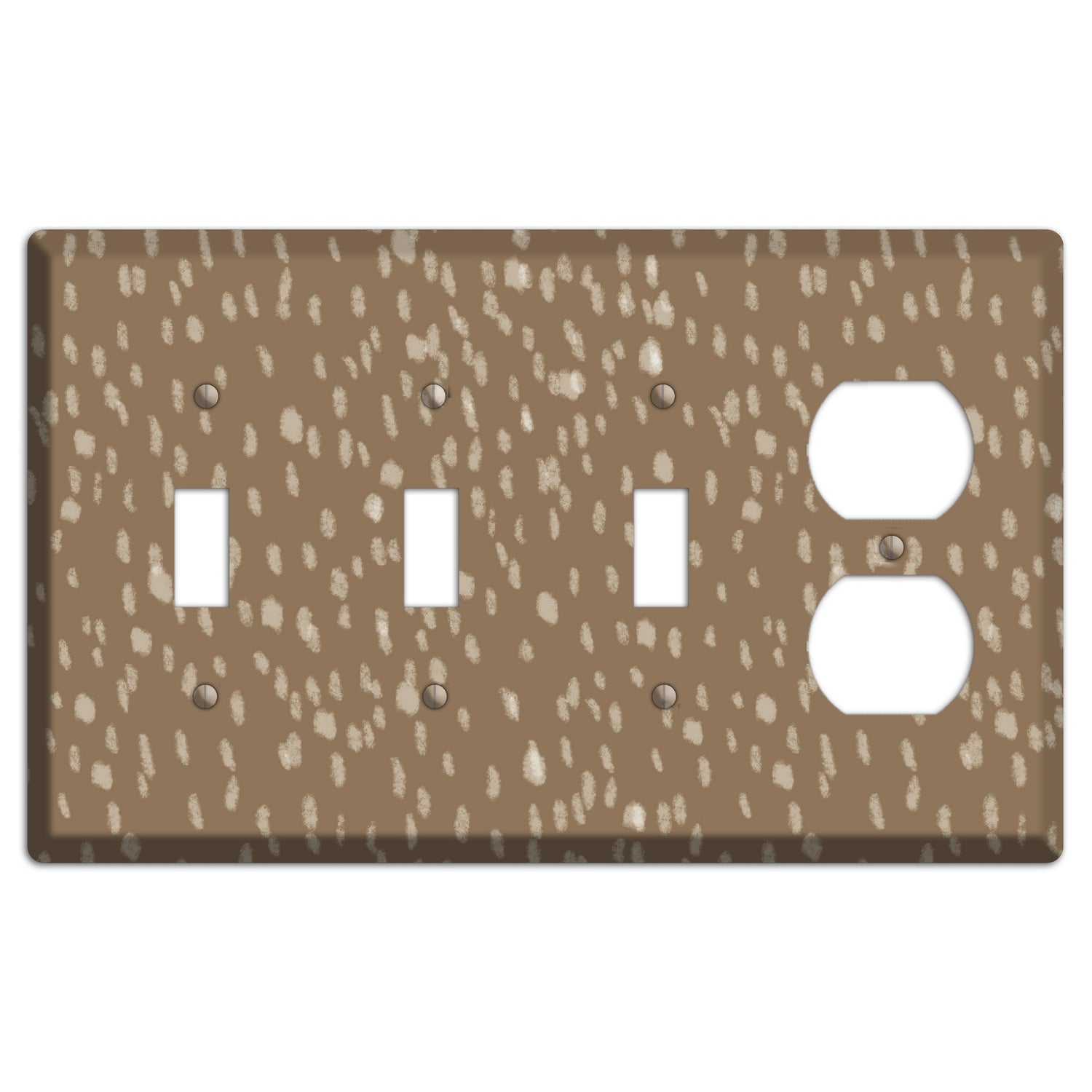 Brown and White Speckle 3 Toggle / Duplex Wallplate