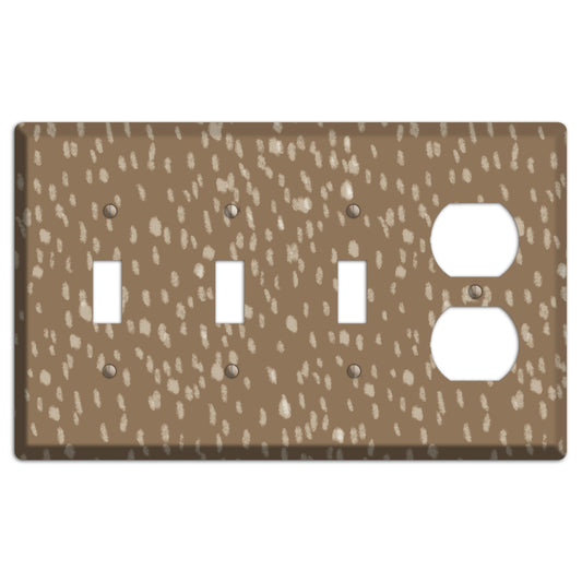 Brown and White Speckle 3 Toggle / Duplex Wallplate