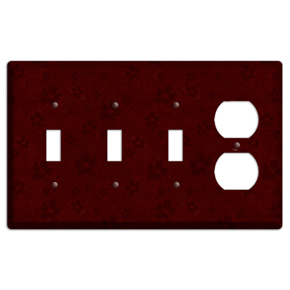 Maroon Grunge Suzani 2 3 Toggle / Duplex Wallplate