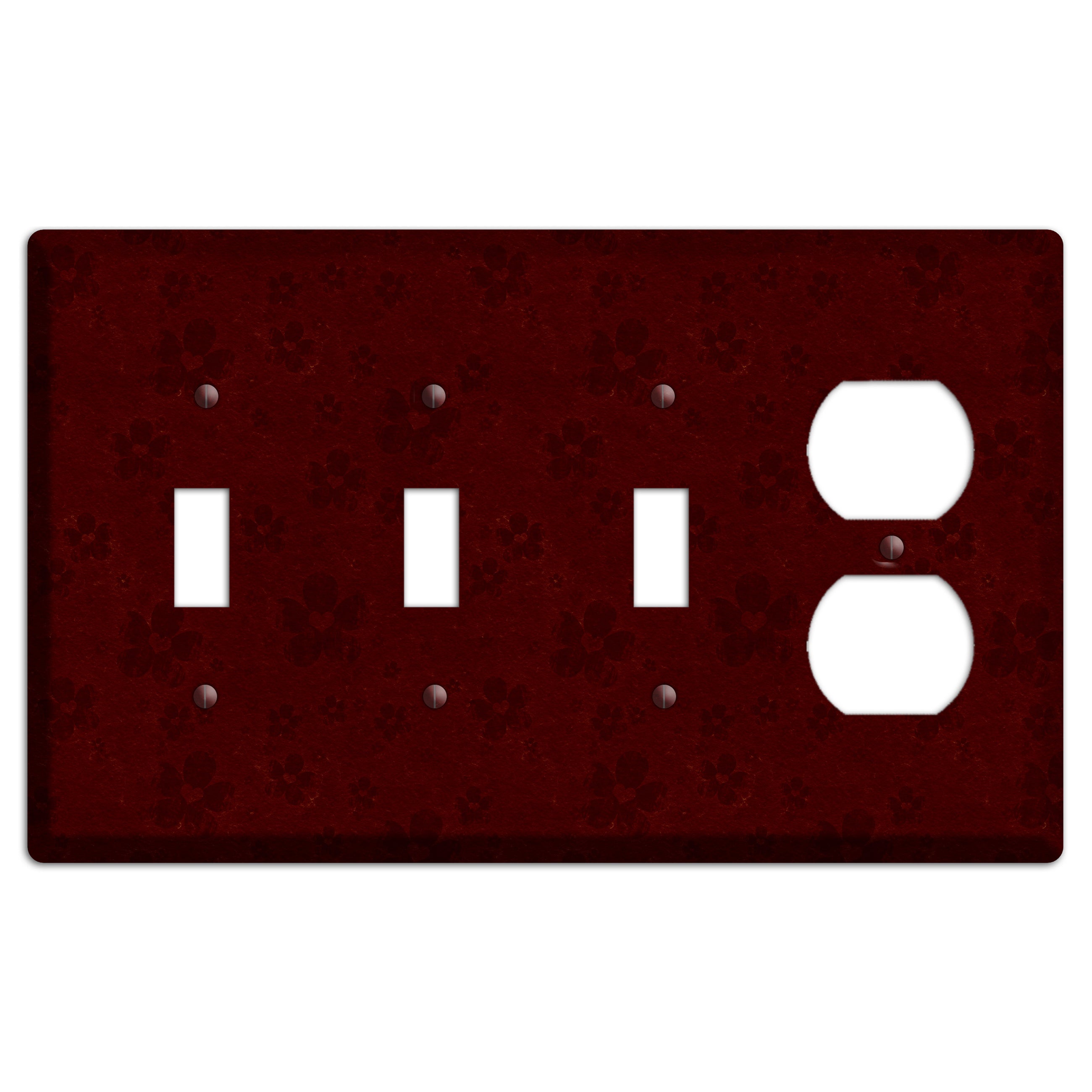 Maroon Grunge Suzani 2 3 Toggle / Duplex Wallplate