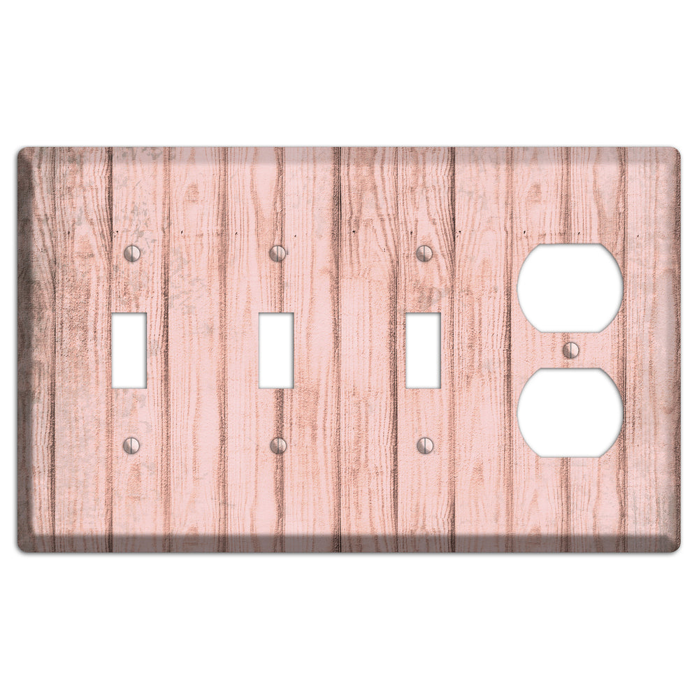 Beauty Bush Weathered Wood 3 Toggle / Duplex Wallplate