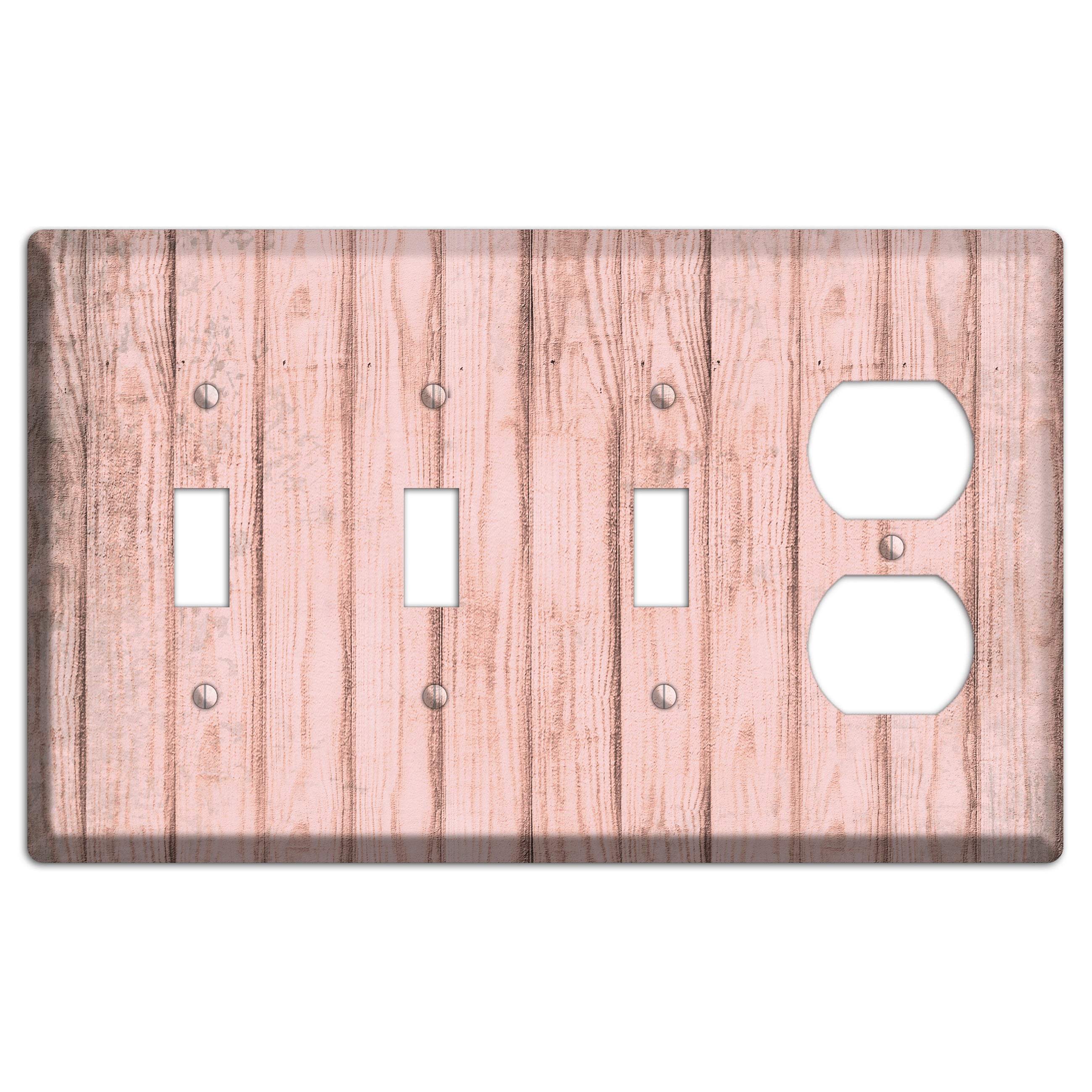 Beauty Bush Weathered Wood 3 Toggle / Duplex Wallplate