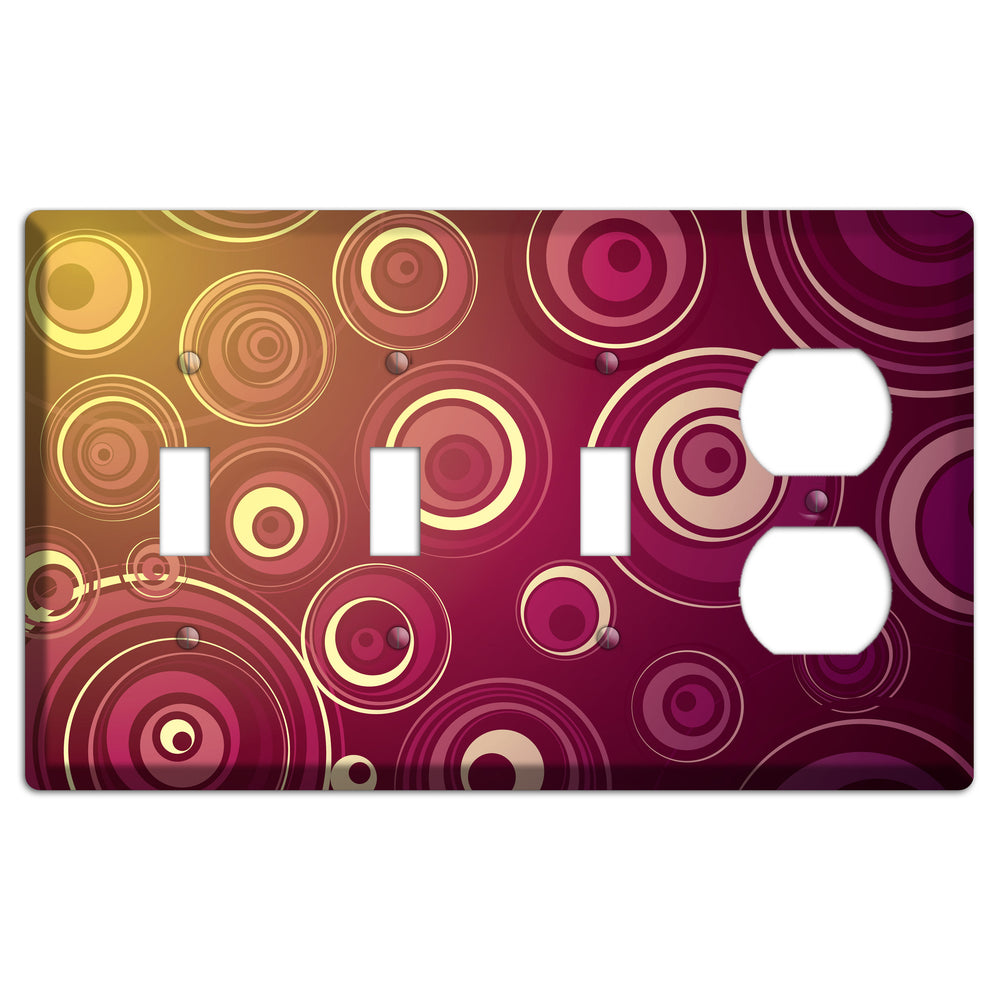 Maroon and Yellow Circles 3 Toggle / Duplex Wallplate