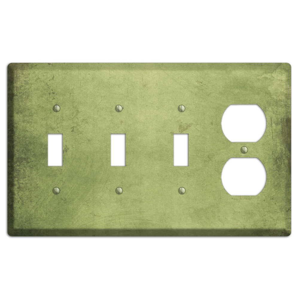 Green Smoke Vintage Grunge 3 Toggle / Duplex Wallplate