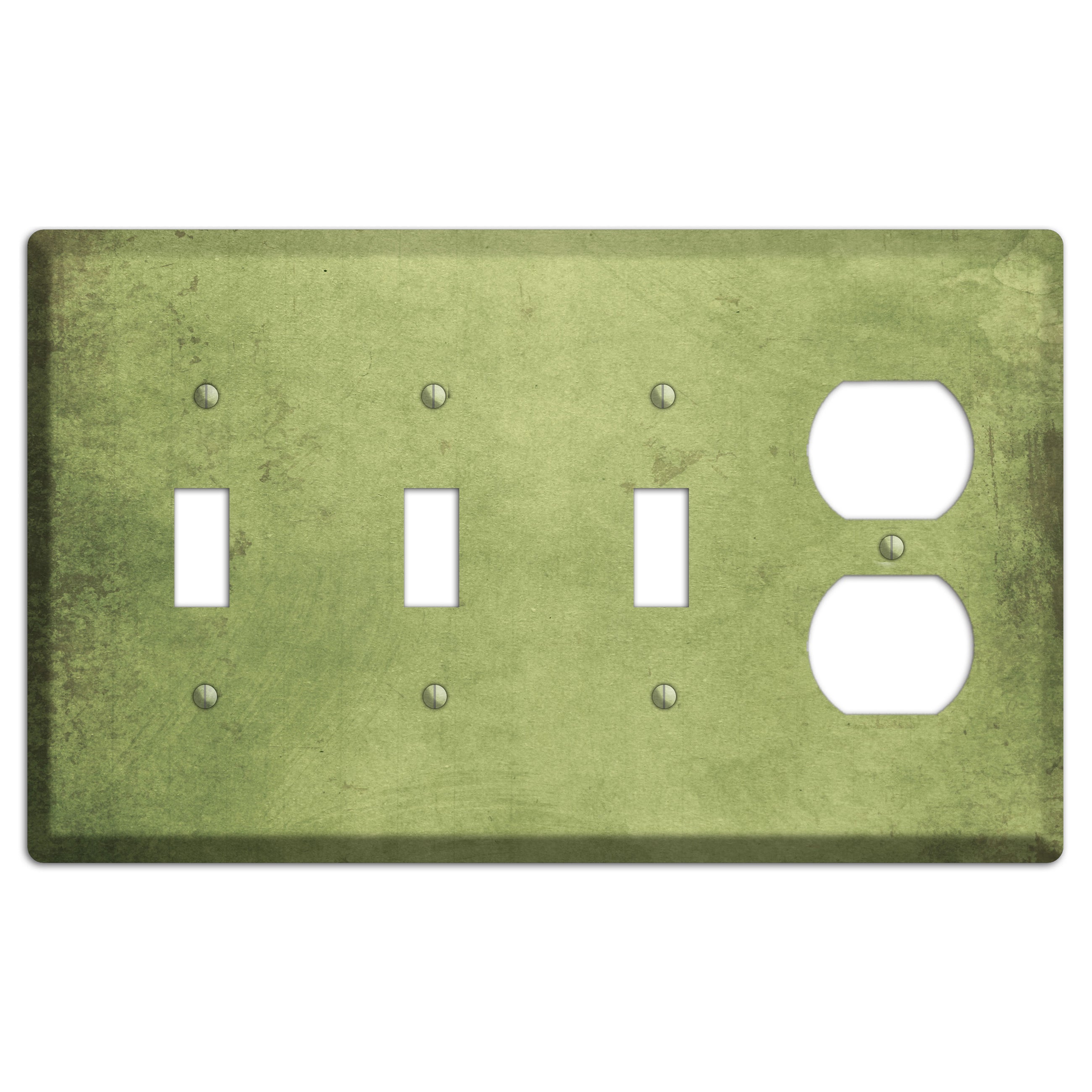 Green Smoke Vintage Grunge 3 Toggle / Duplex Wallplate