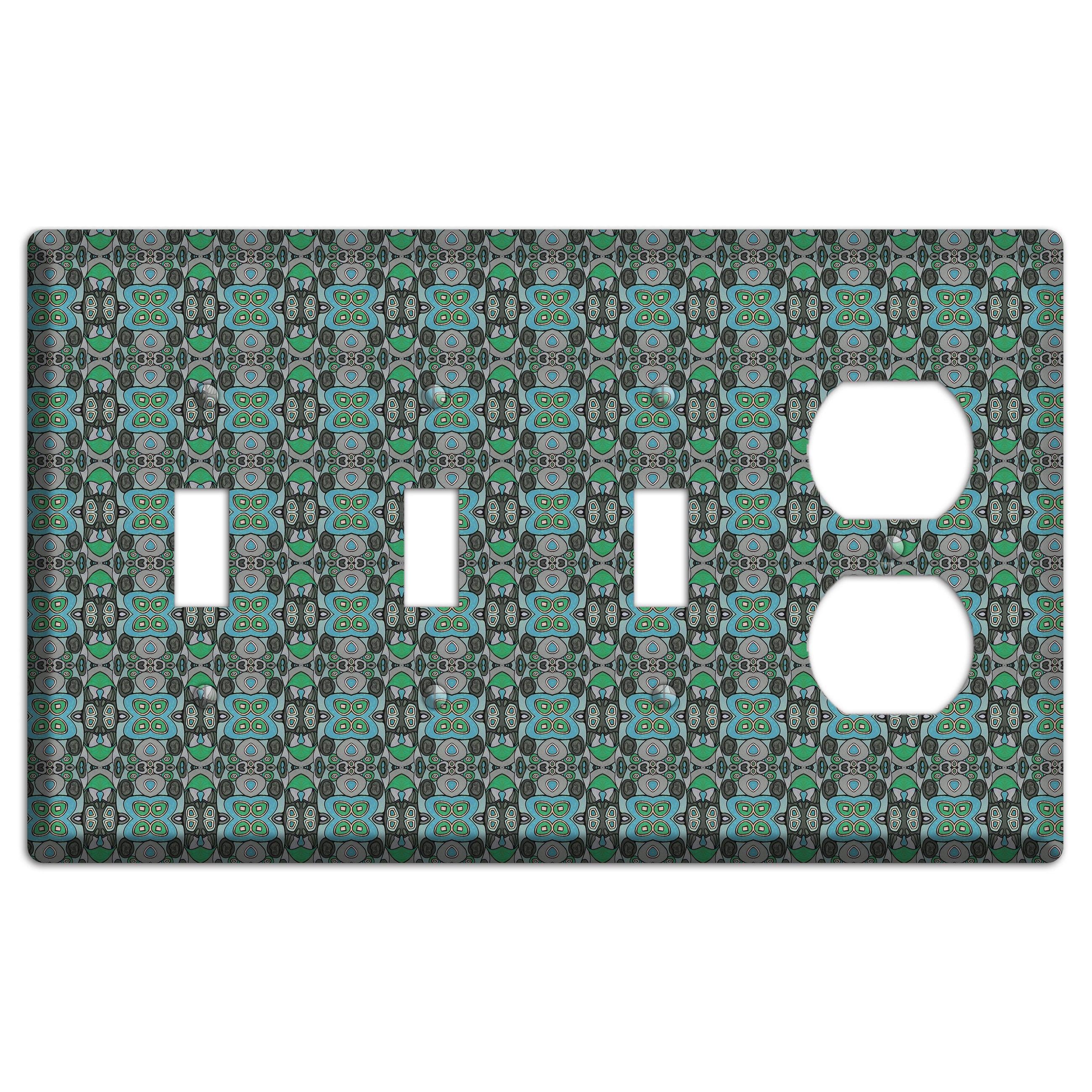 Green Tapestry 3 Toggle / Duplex Wallplate