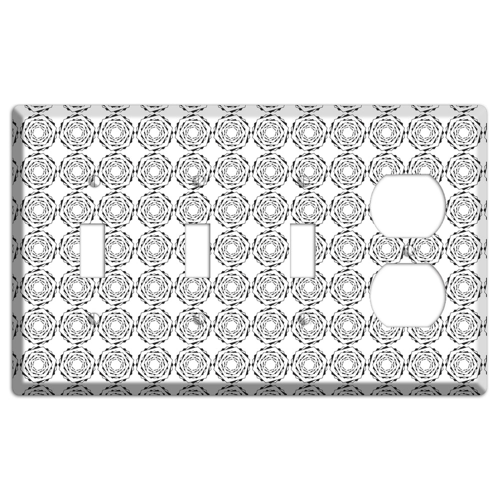 Hexagon Rotation Repeat 3 Toggle / Duplex Wallplate