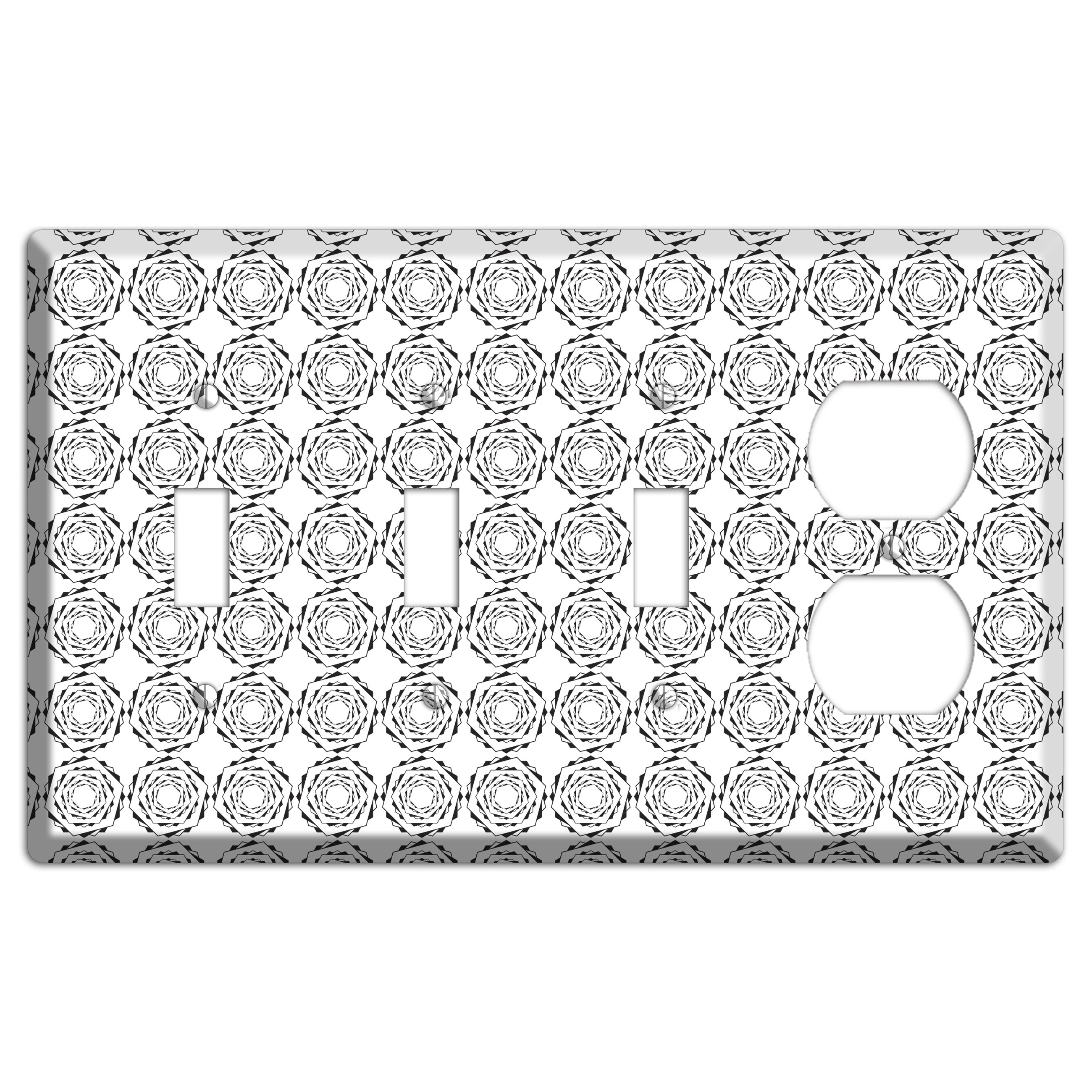 Hexagon Rotation Repeat 3 Toggle / Duplex Wallplate