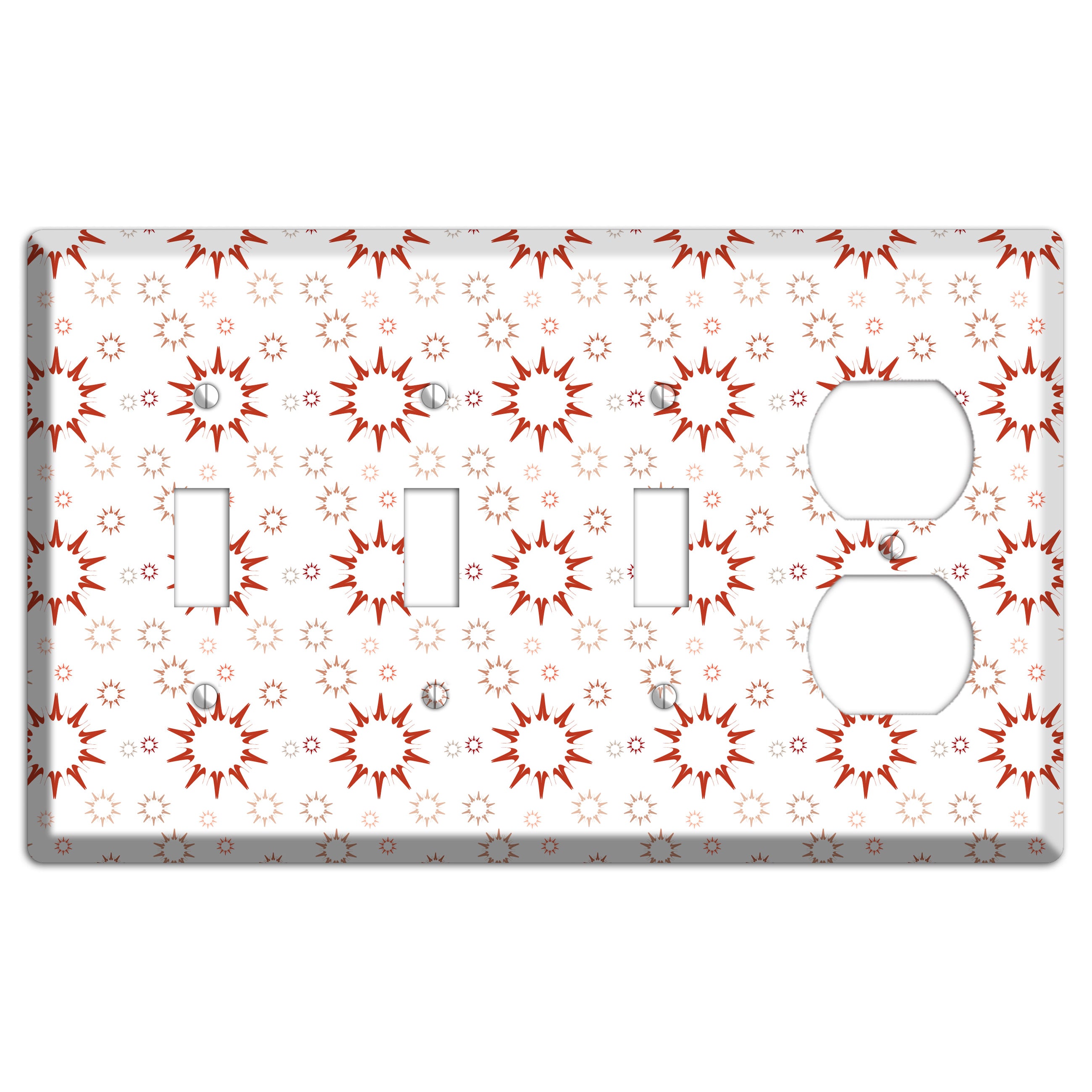 Maroon Retro Burst 3 Toggle / Duplex Wallplate