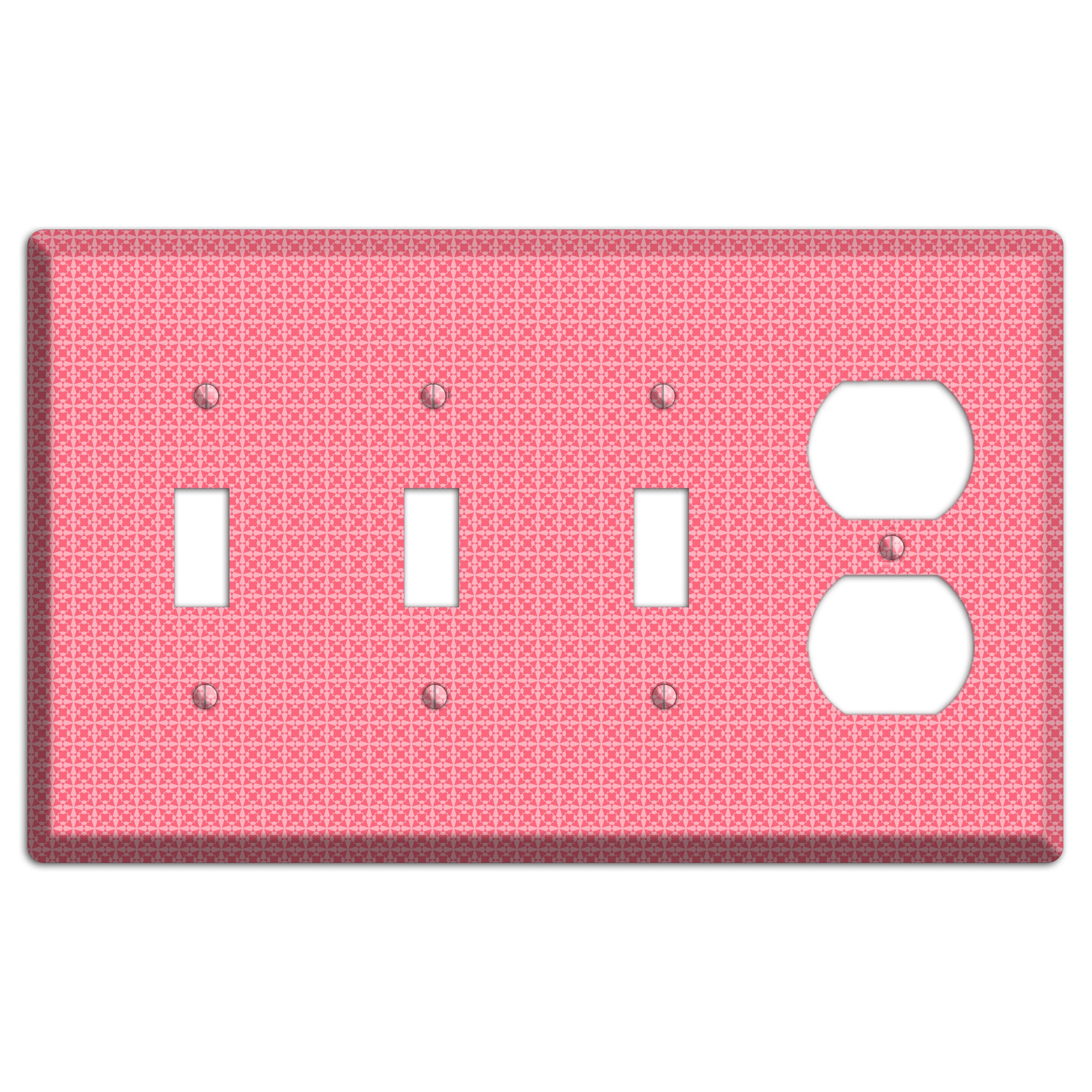 Multi Pink Tiled Arabesque 3 Toggle / Duplex Wallplate