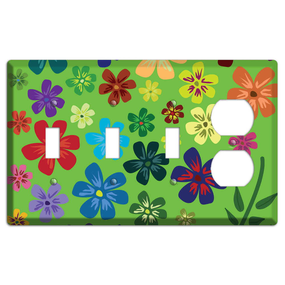 Orange Flowers 3 Toggle / Duplex Wallplate