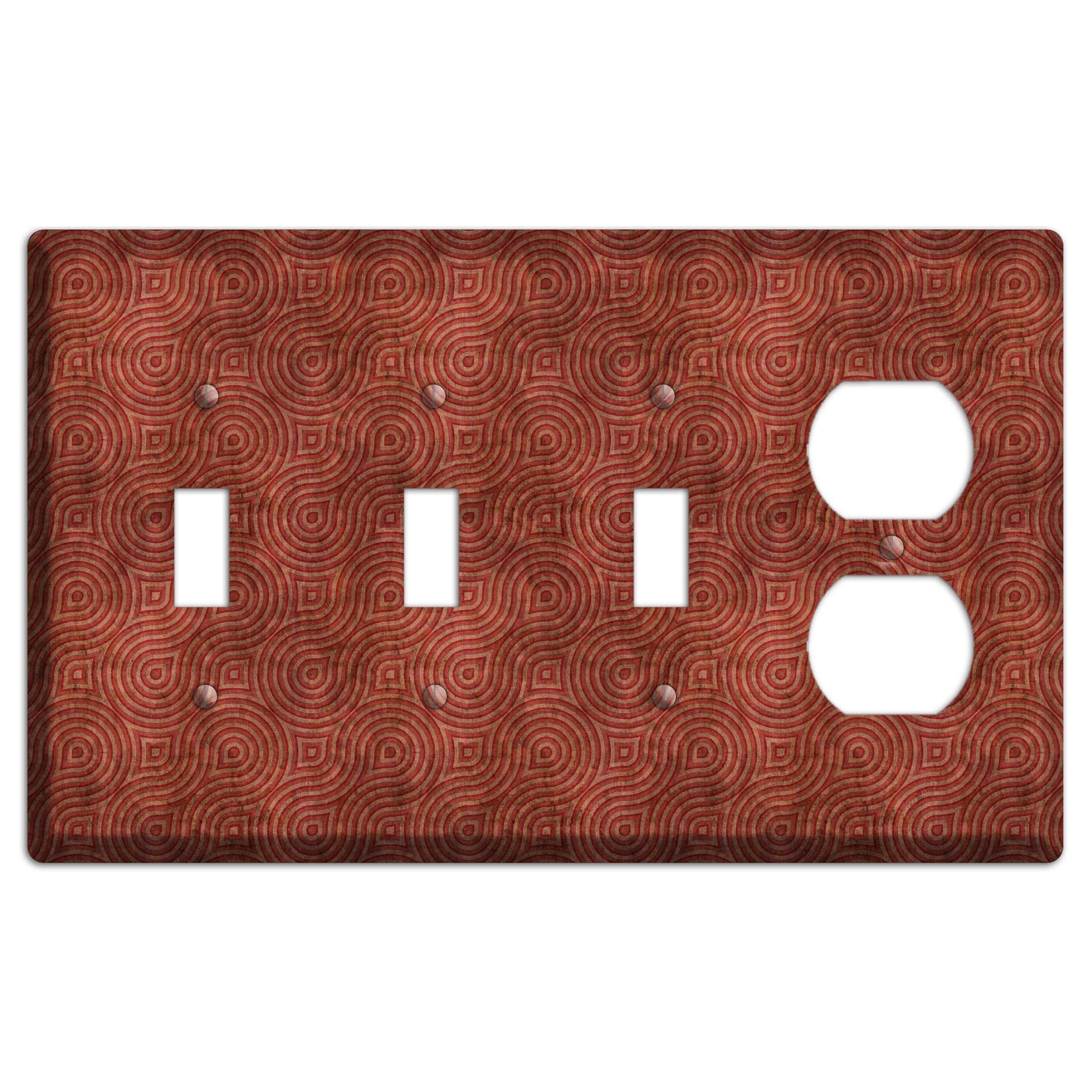 Red Swirl 3 Toggle / Duplex Wallplate