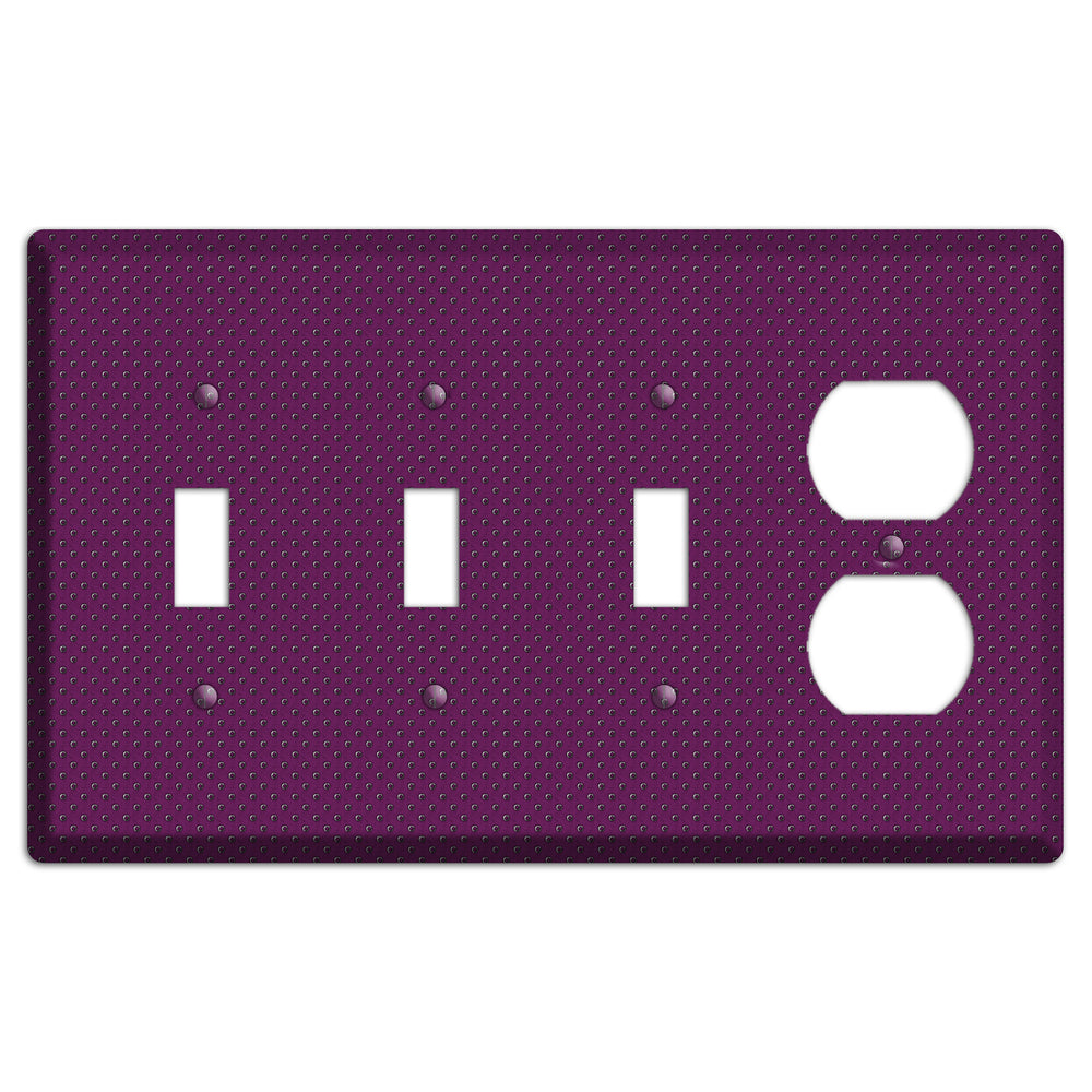 Purple Small Dots 3 Toggle / Duplex Wallplate