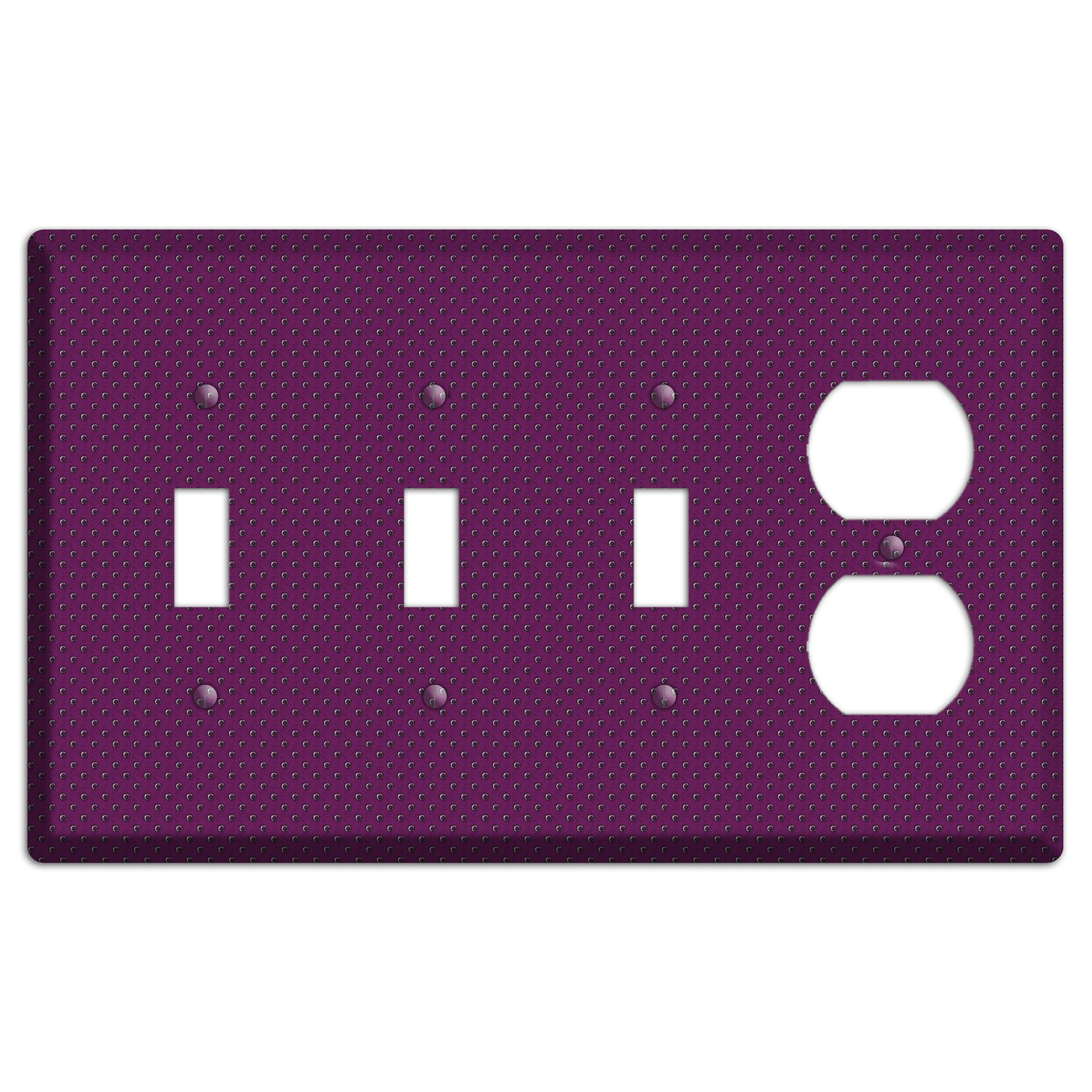 Purple Small Dots 3 Toggle / Duplex Wallplate
