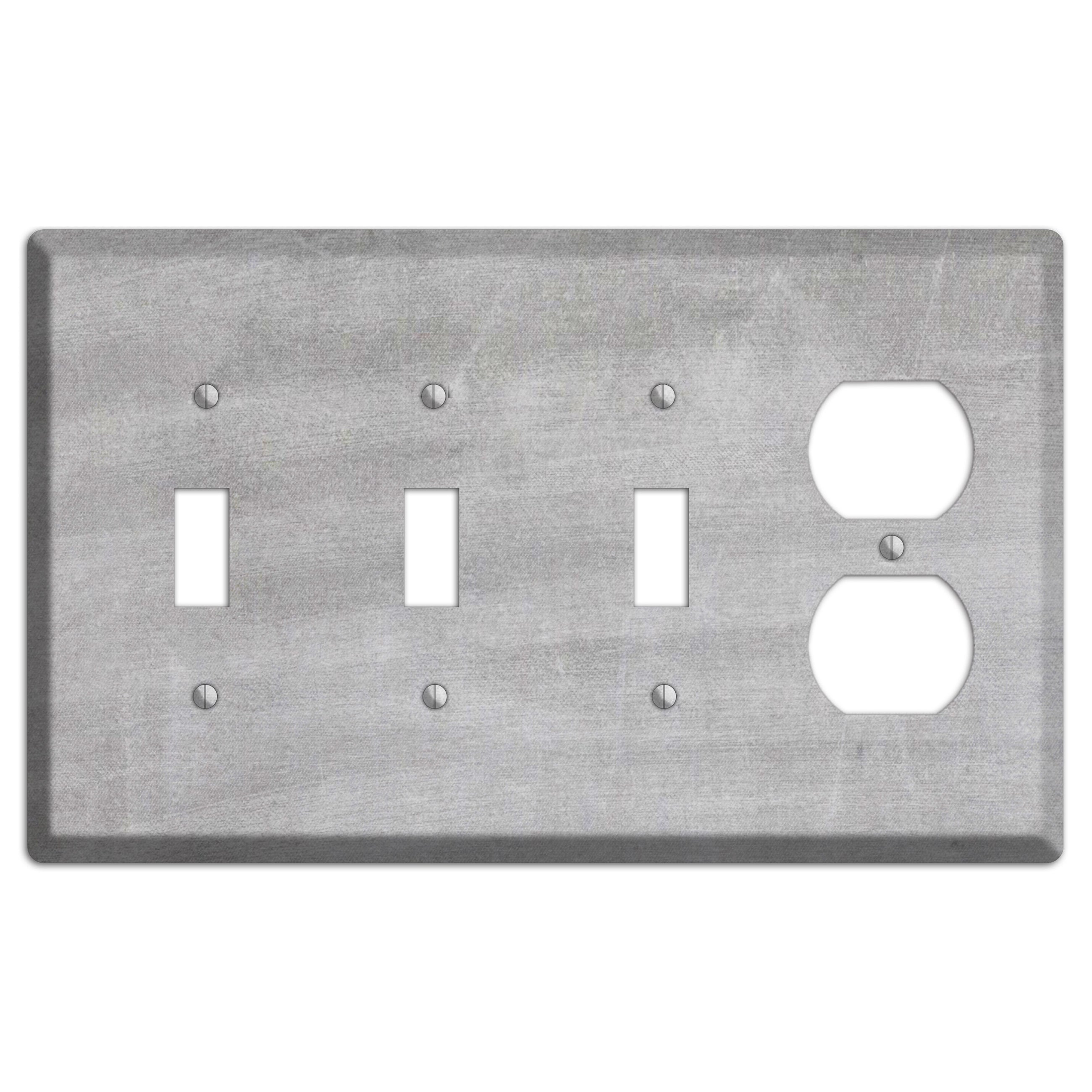 Chalk Light Grey 3 Toggle / Duplex Wallplate