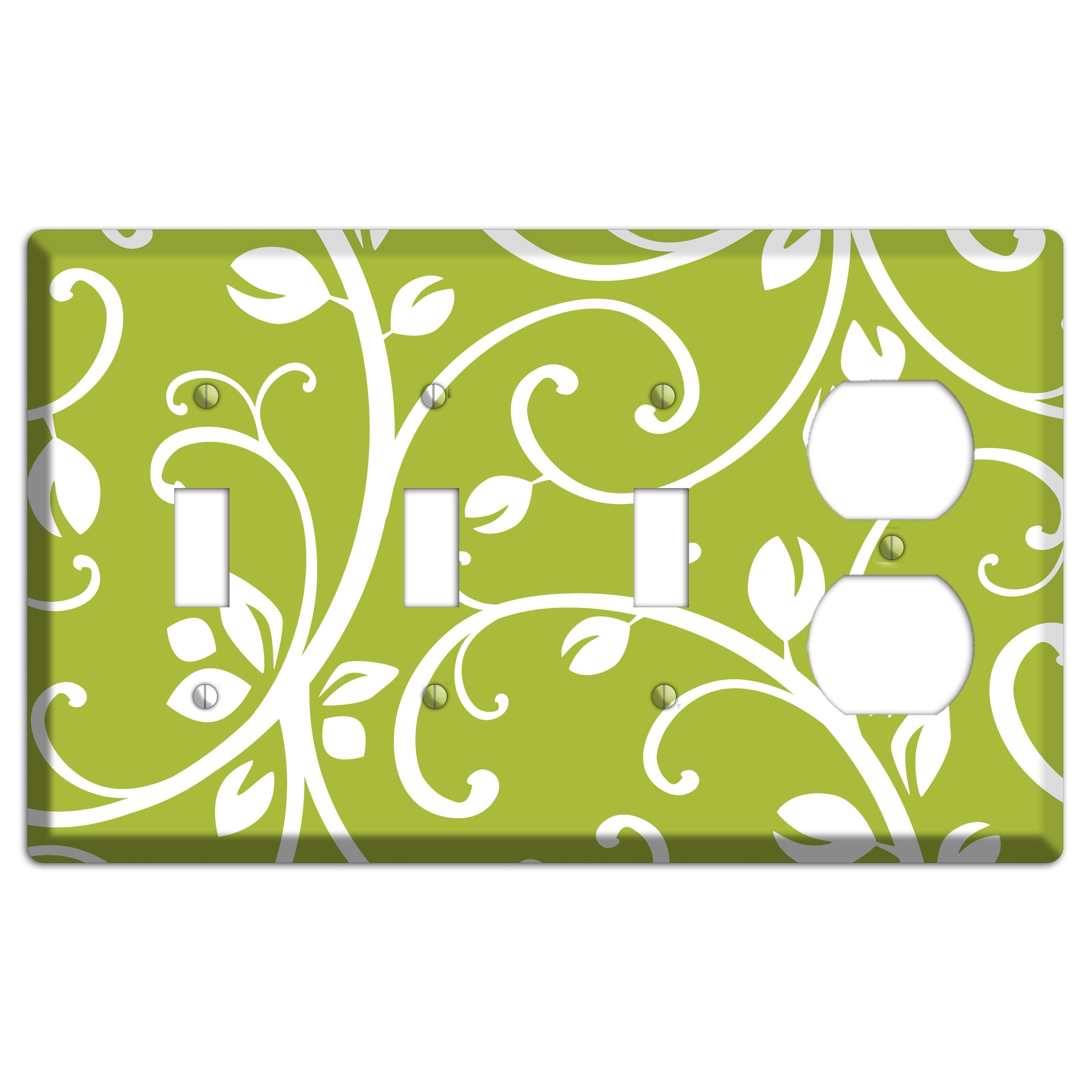 Green Bud Sprig 3 Toggle / Duplex Wallplate