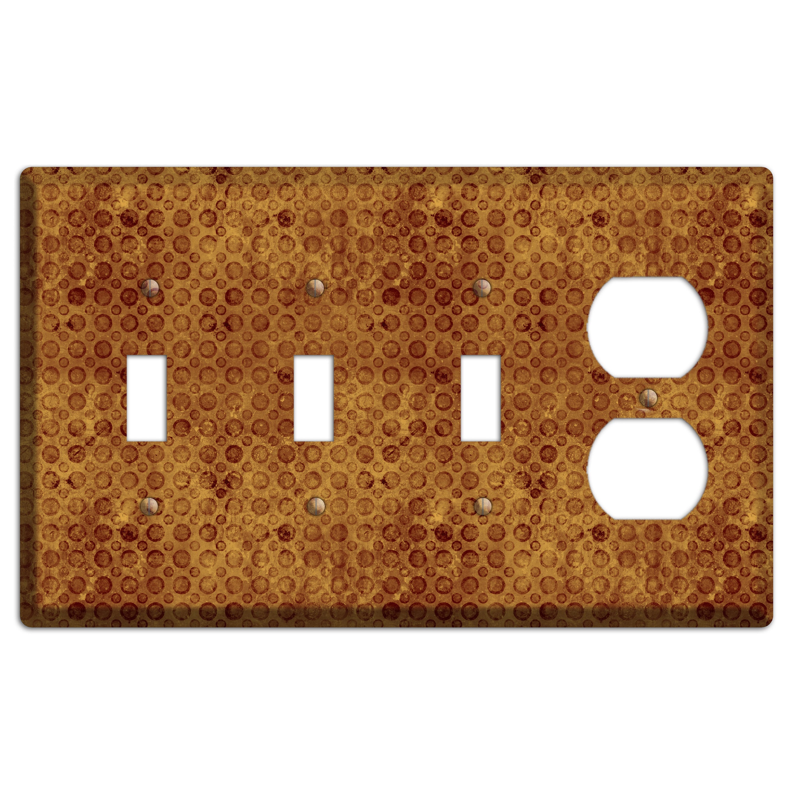 Maroon Circles 3 Toggle / Duplex Wallplate