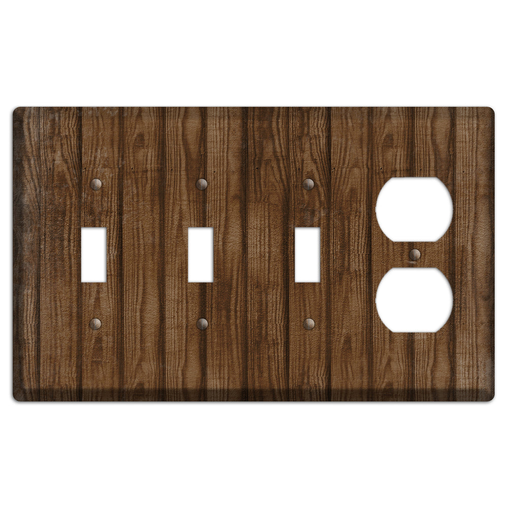 Spice Weathered Wood 3 Toggle / Duplex Wallplate