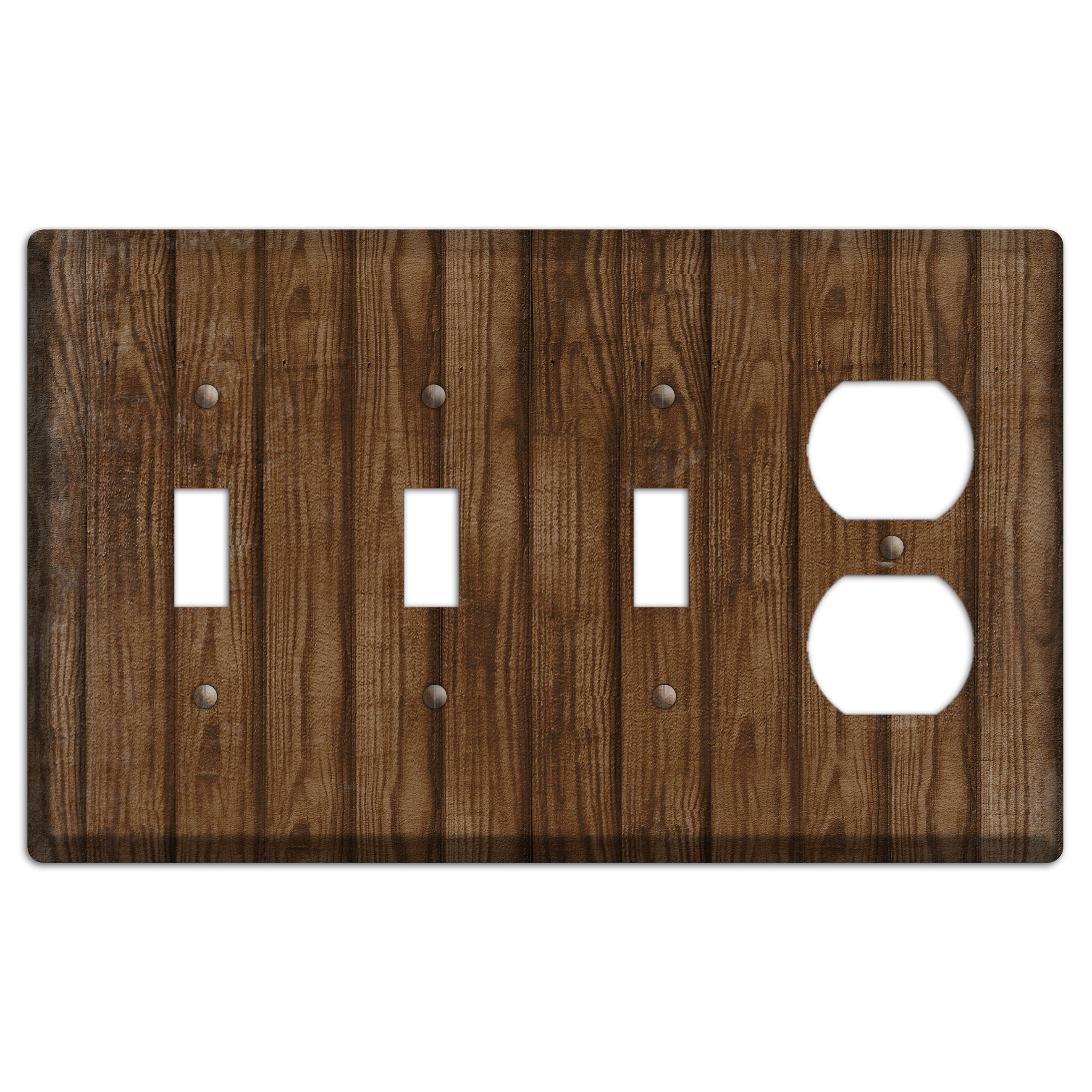 Spice Weathered Wood 3 Toggle / Duplex Wallplate
