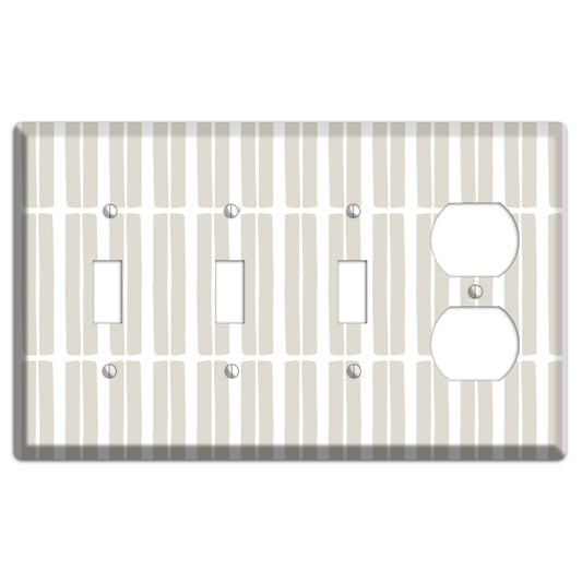 Simple Scandanavian Style FF 3 Toggle / Duplex Wallplate