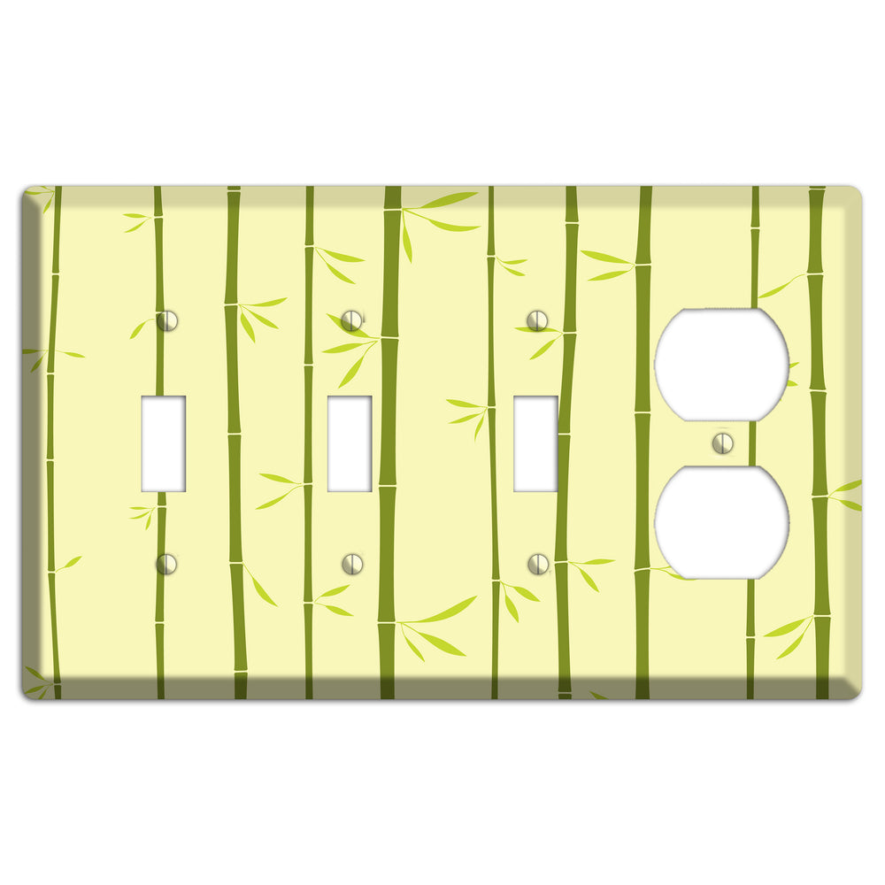 Yellow and Green Bamboo 3 Toggle / Duplex Wallplate