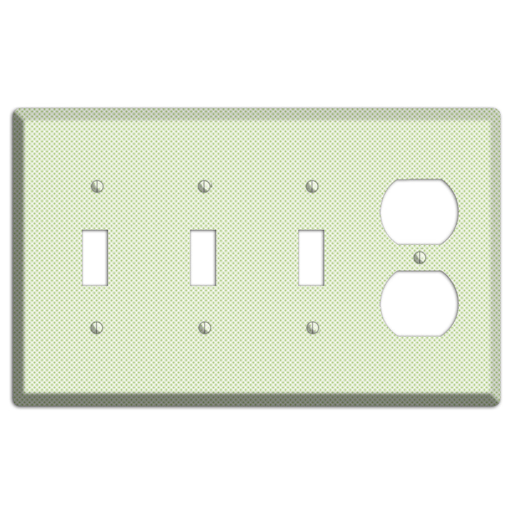 Light Green Tiny Geometric 3 Toggle / Duplex Wallplate