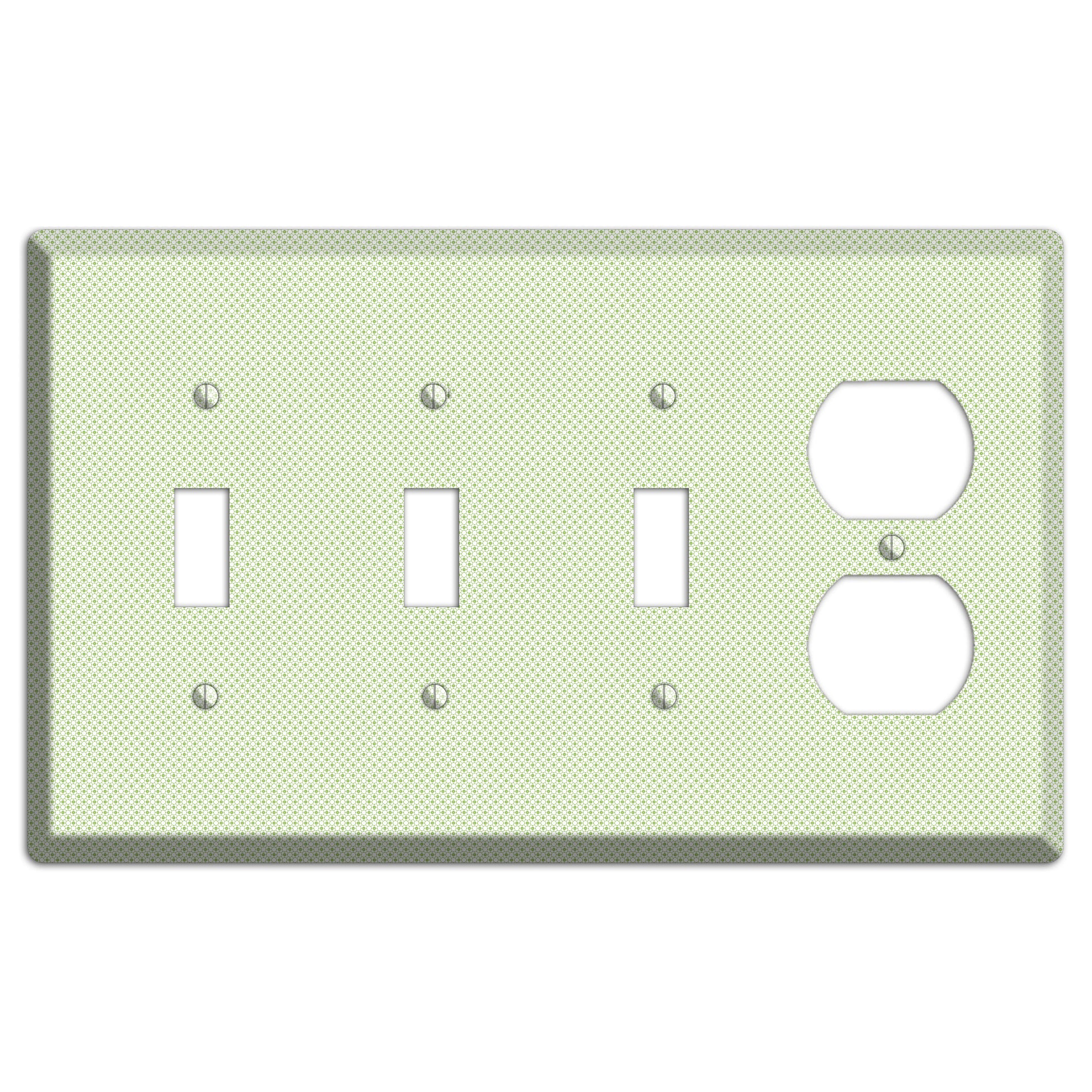 Light Green Tiny Geometric 3 Toggle / Duplex Wallplate