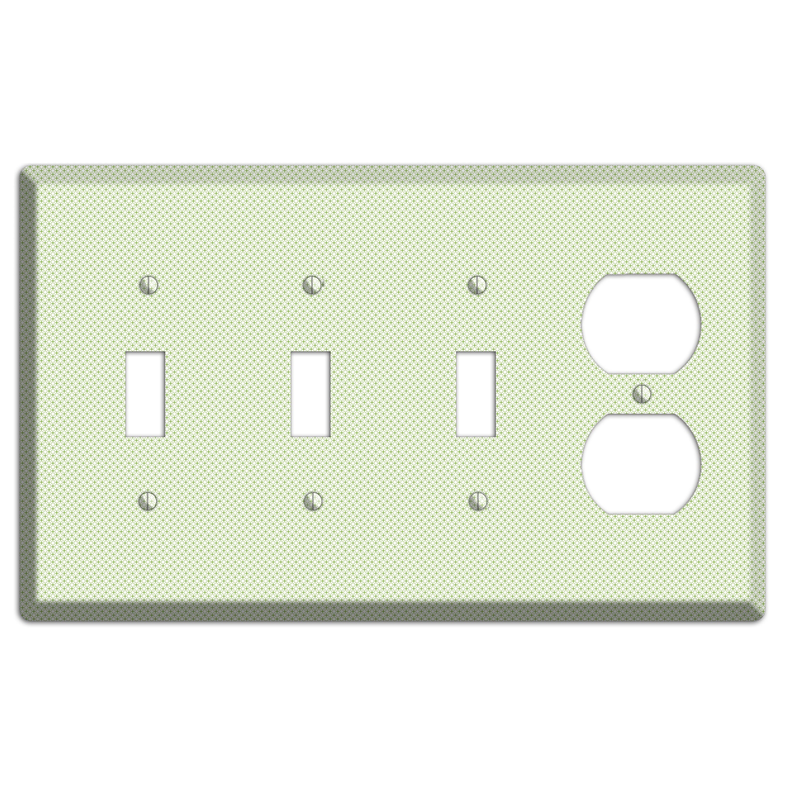Light Green Tiny Geometric 3 Toggle / Duplex Wallplate