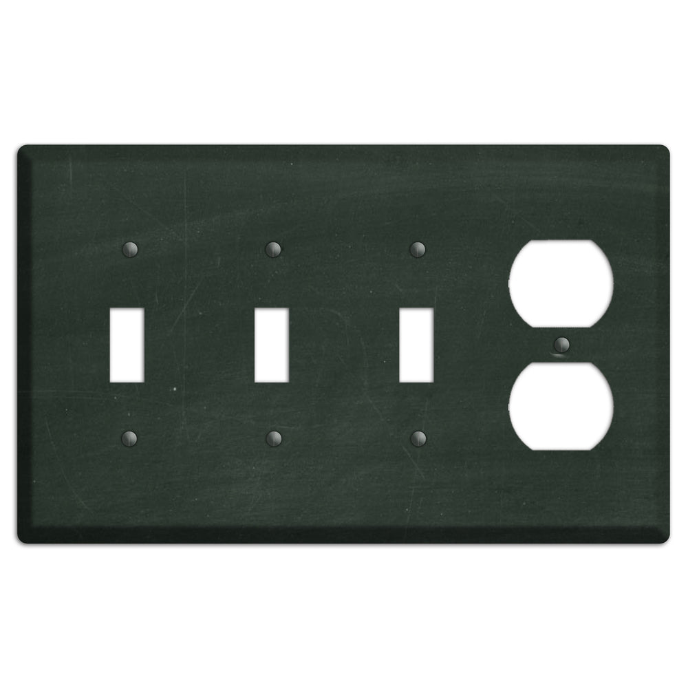 Chalk Black 3 Toggle / Duplex Wallplate