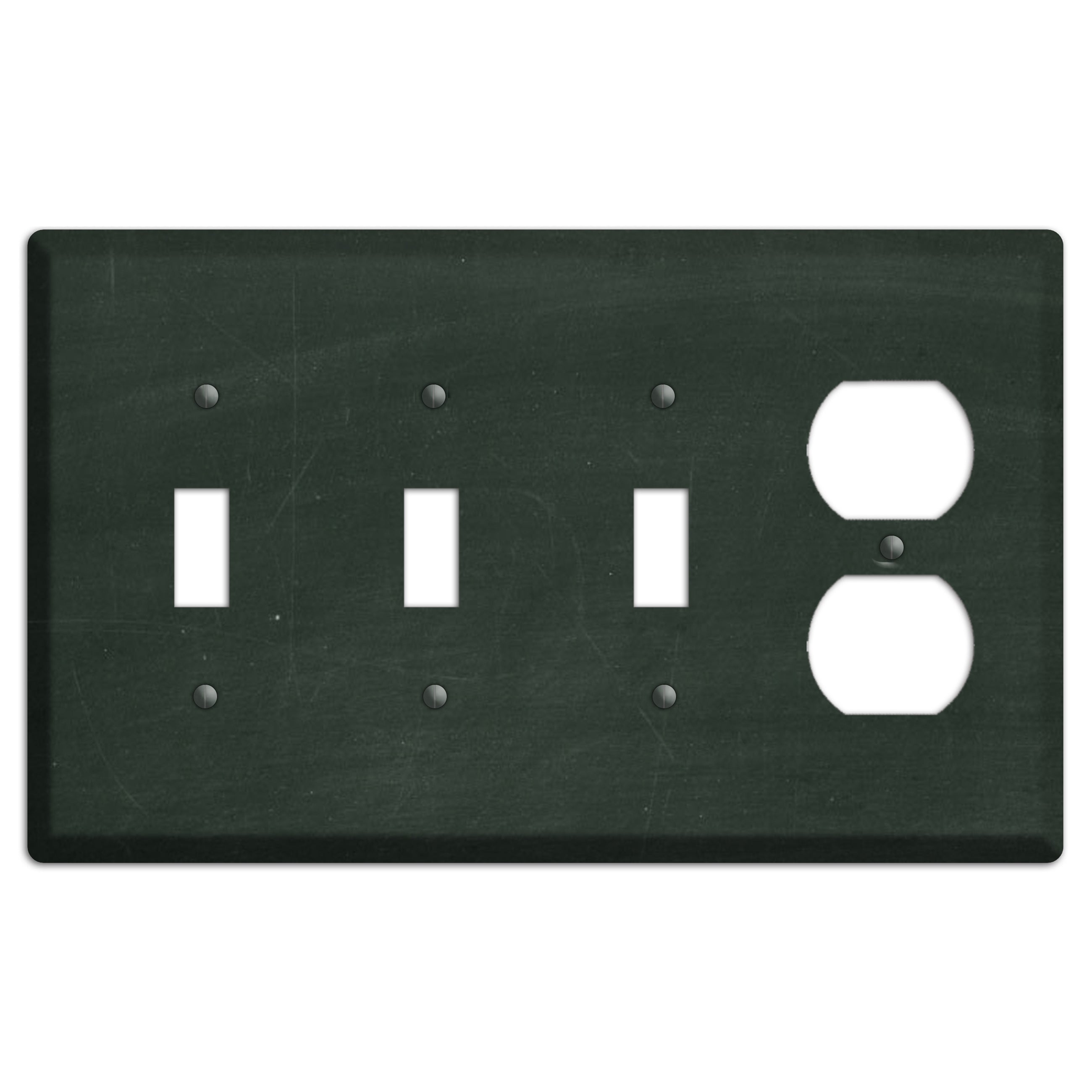 Chalk Black 3 Toggle / Duplex Wallplate