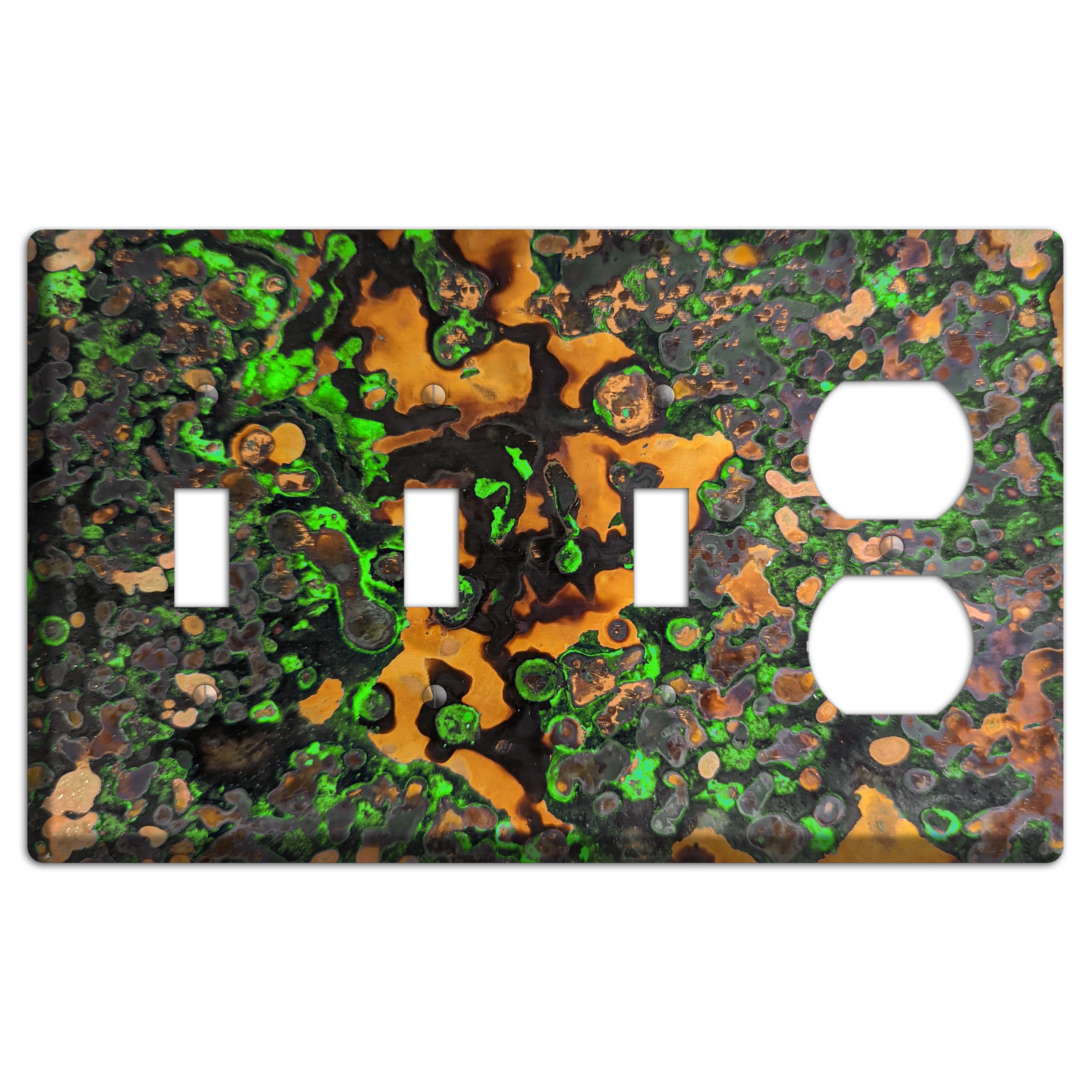 Copper Verdigris 3 Toggle / Duplex Outlet Cover Plate