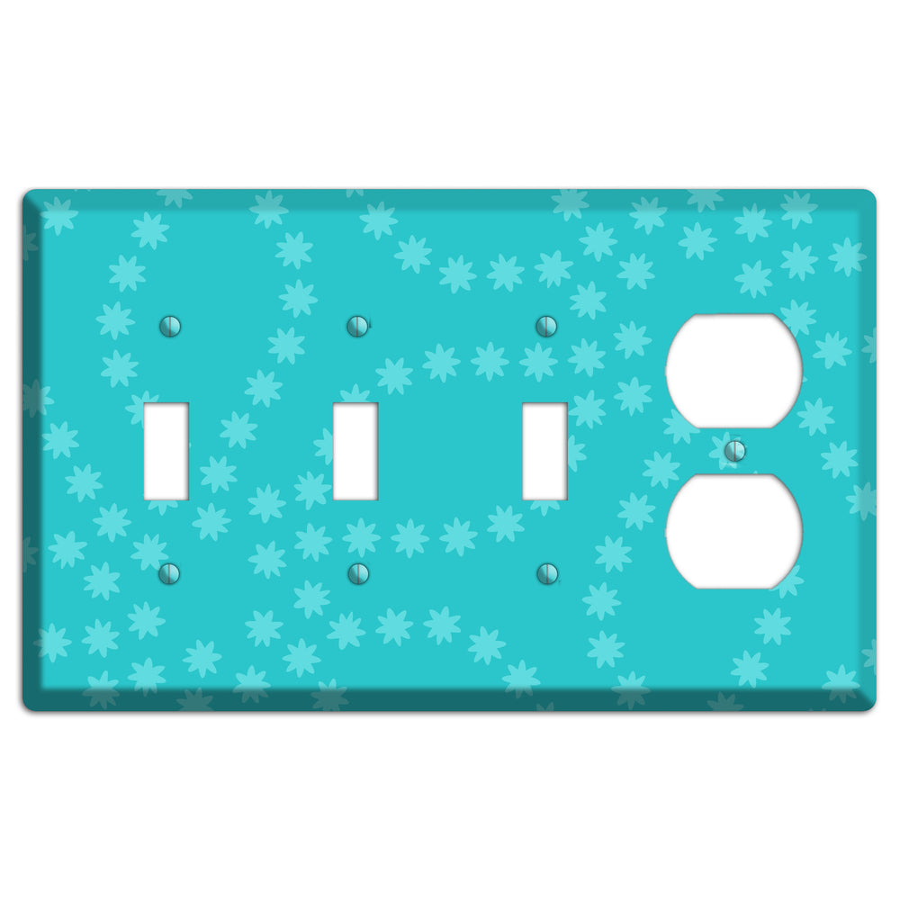 Multi Turquoise Constellation 3 Toggle / Duplex Wallplate