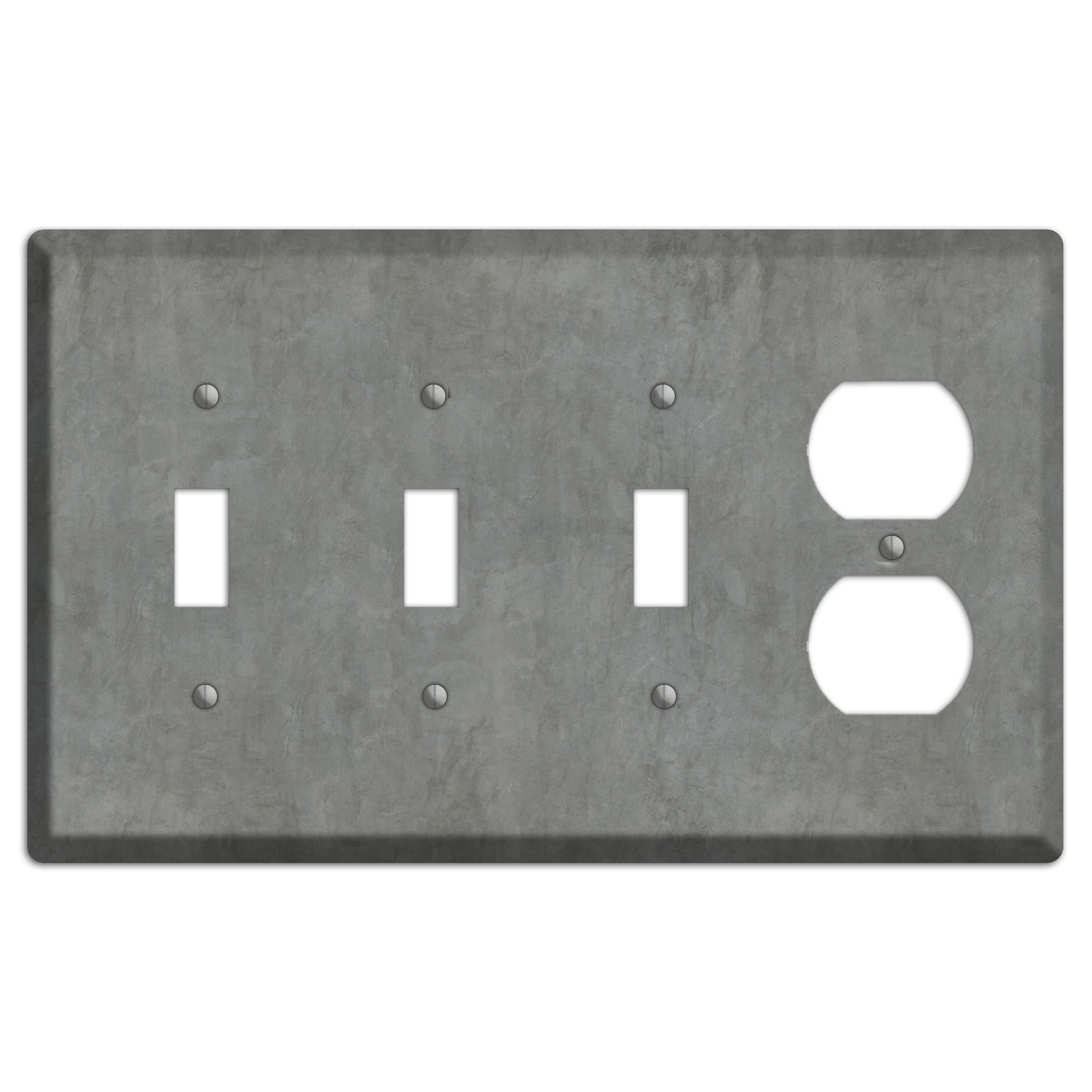 Stucco Grey 3 Toggle / Duplex Wallplate
