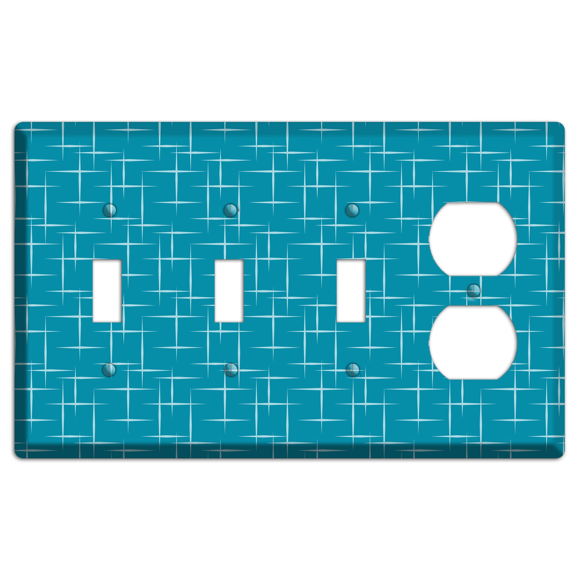Blue Atom Burst 3 Toggle / Duplex Wallplate