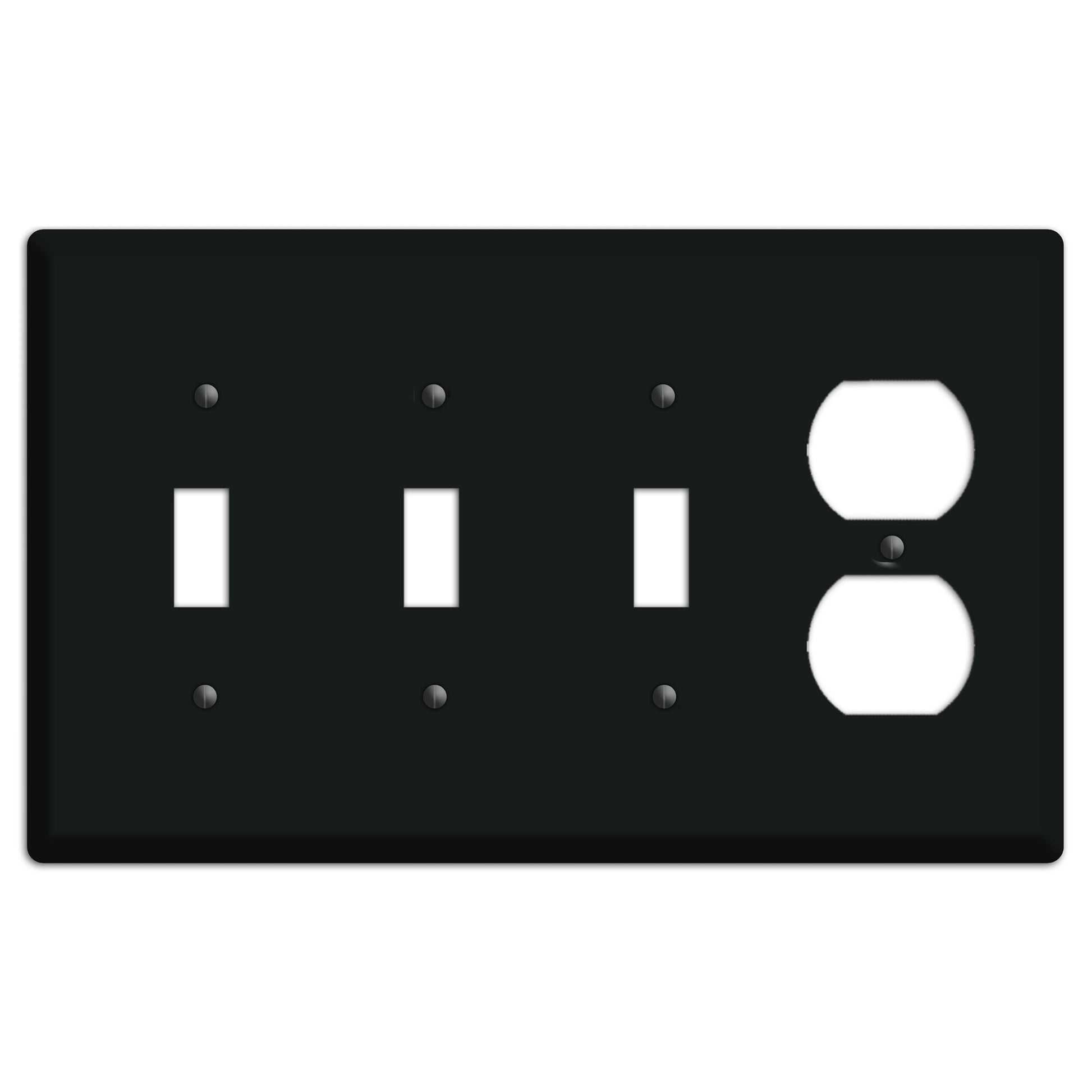Matte Black Metal 3 Toggle / Duplex Wallplate