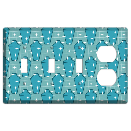 Blue and Teal Shaker 3 Toggle / Duplex Wallplate