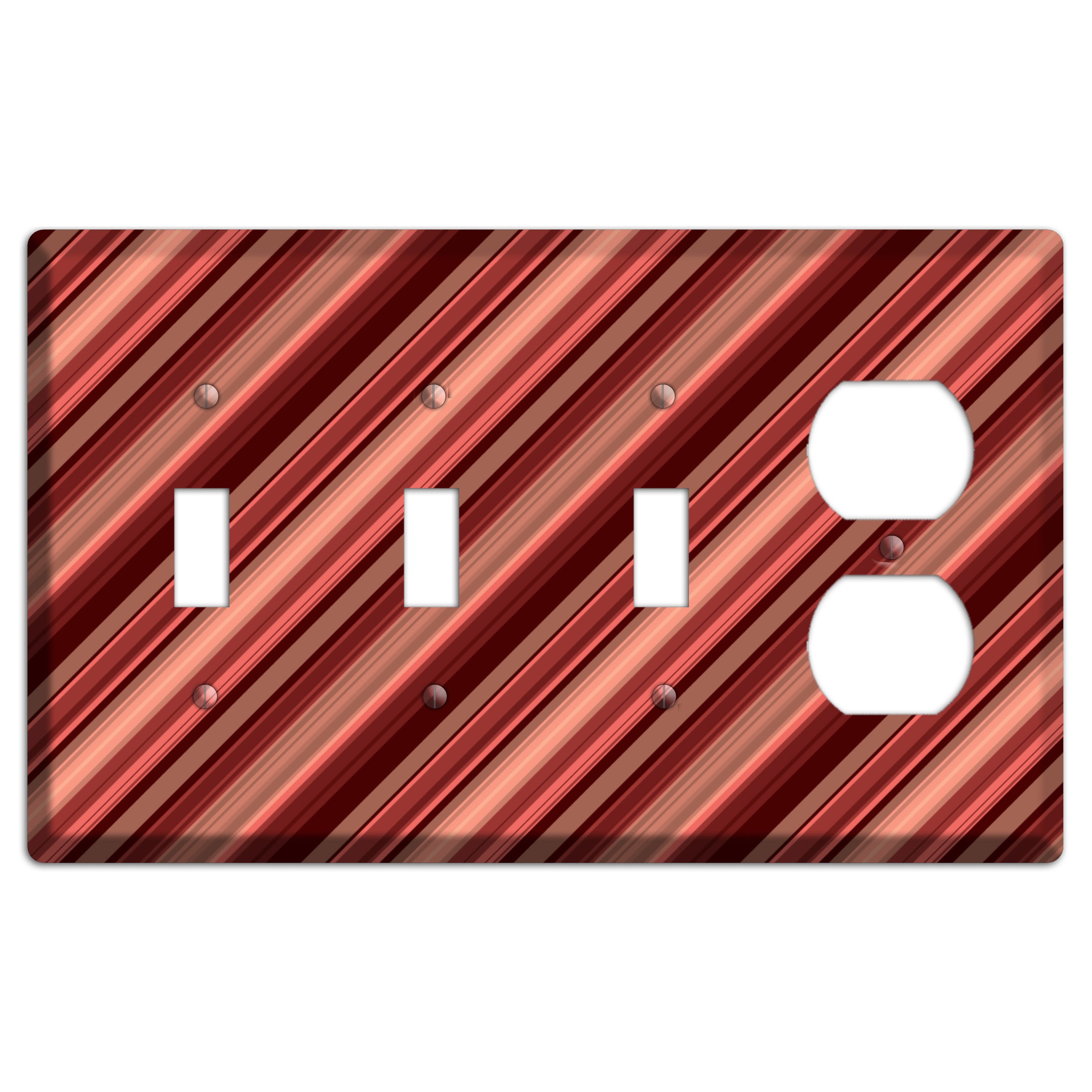 Red Stripes 3 Toggle / Duplex Wallplate