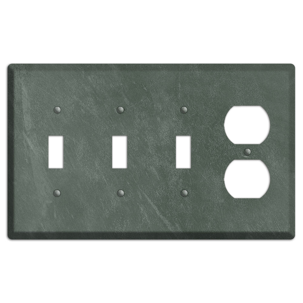 Chalk Dark Green 3 Toggle / Duplex Wallplate