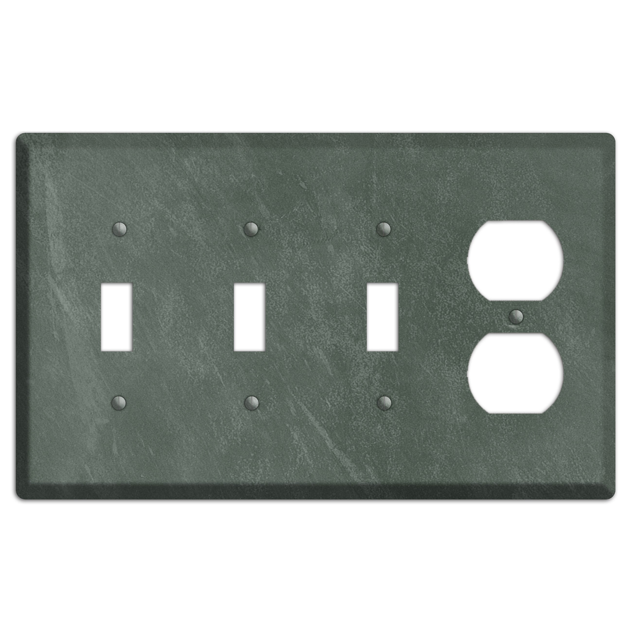 Chalk Dark Green 3 Toggle / Duplex Wallplate