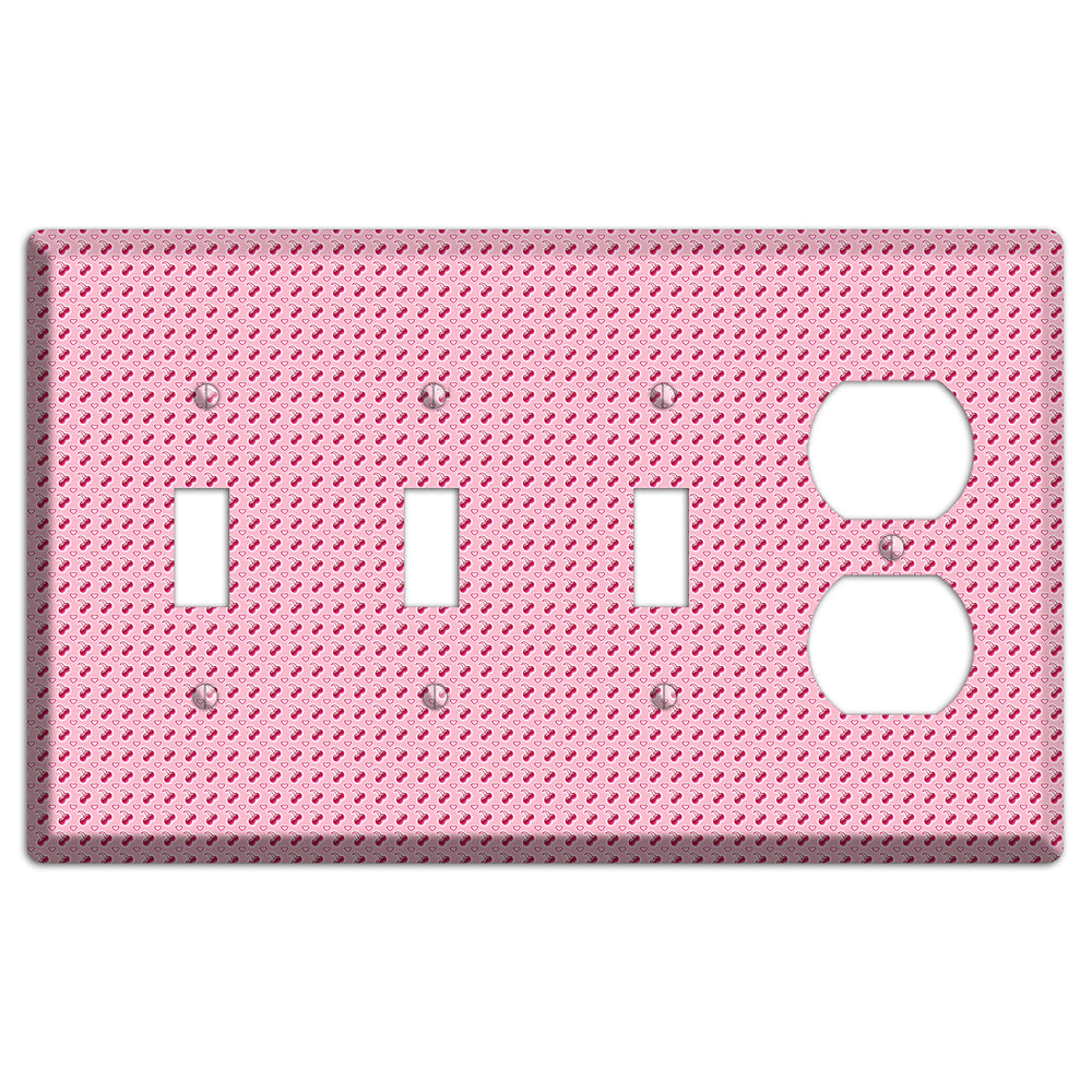 Pink with Cherries 3 Toggle / Duplex Wallplate