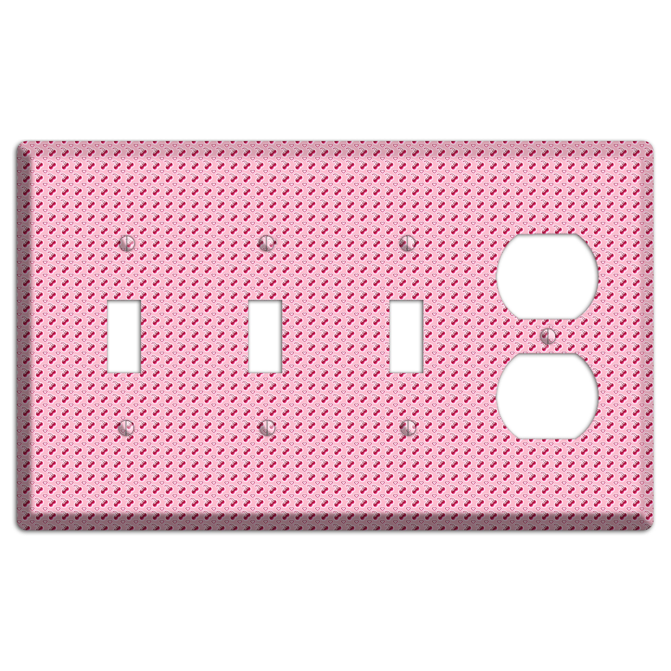 Pink with Cherries 3 Toggle / Duplex Wallplate
