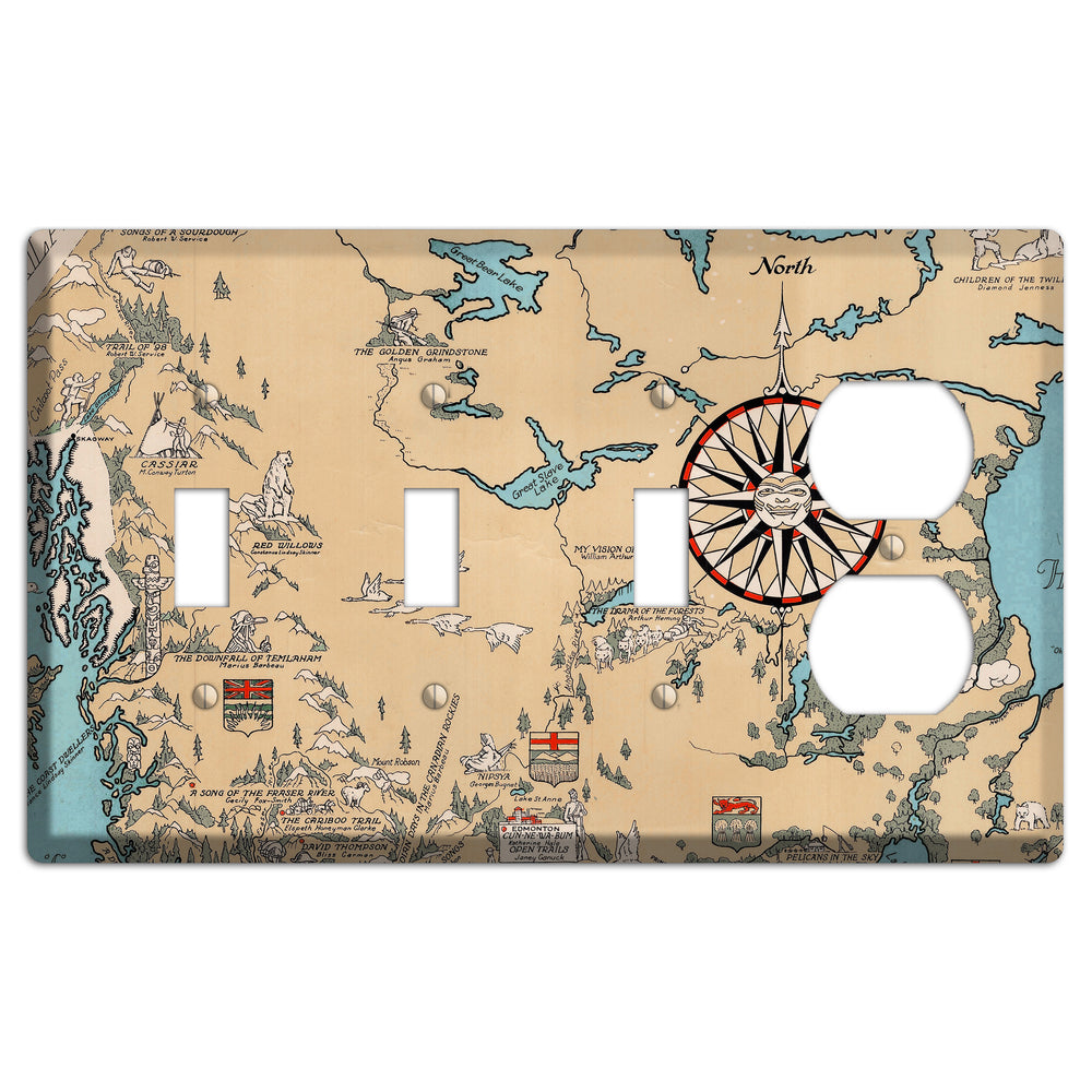 Map of Canada 3 Toggle / Duplex Wallplate