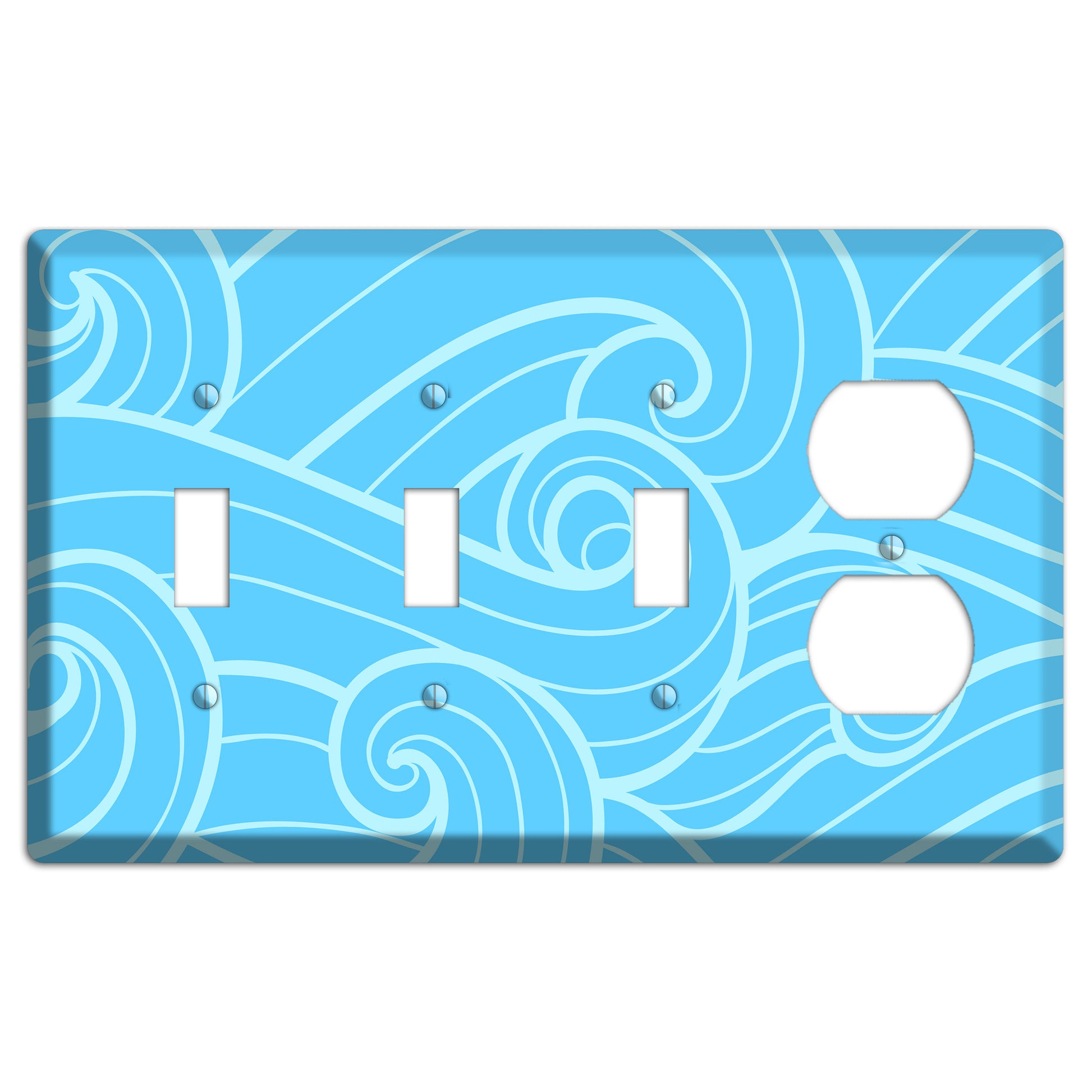 Abstract Curl Blue 3 Toggle / Duplex Wallplate