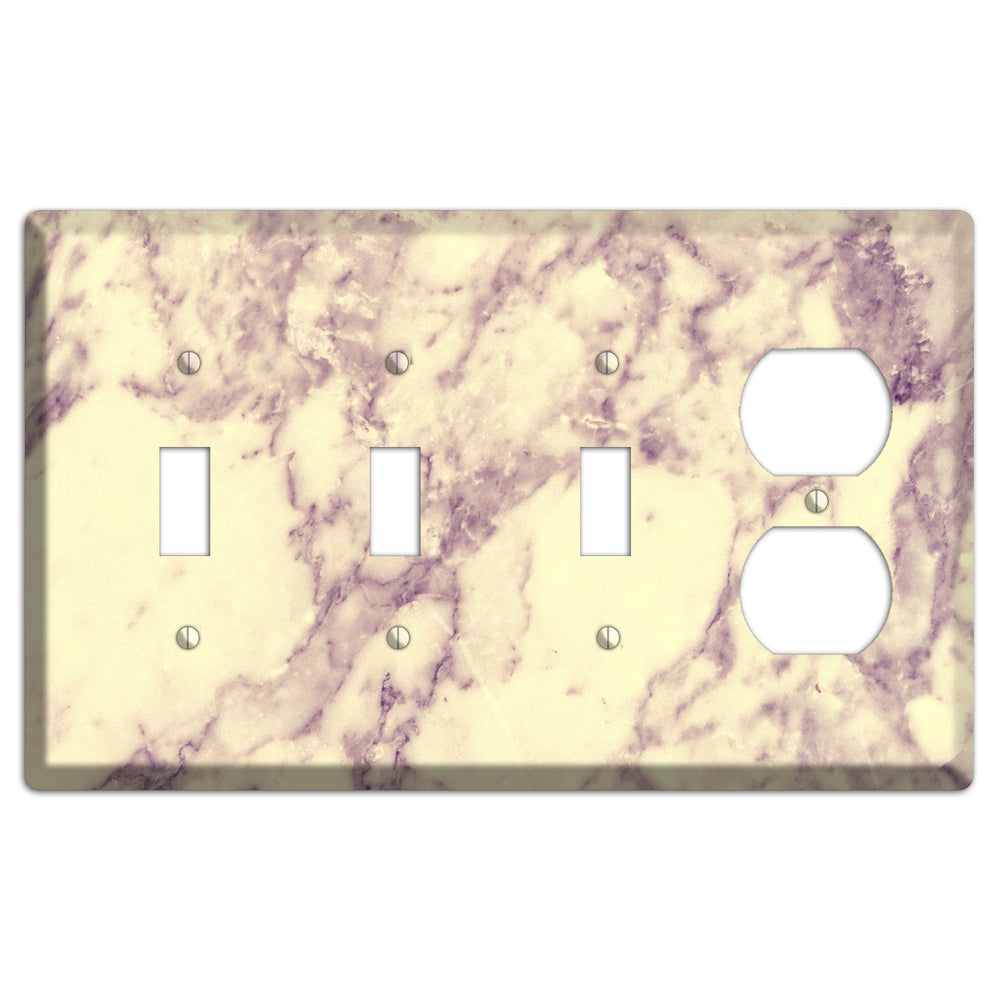 Champagne Marble 3 Toggle / Duplex Wallplate