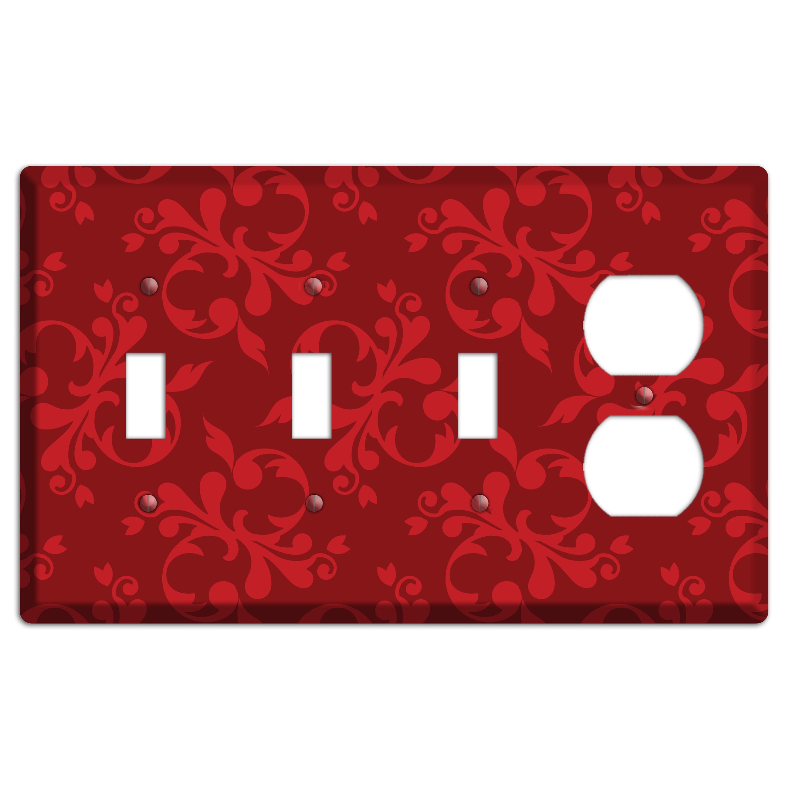 Red Victorian Toile 3 Toggle / Duplex Wallplate