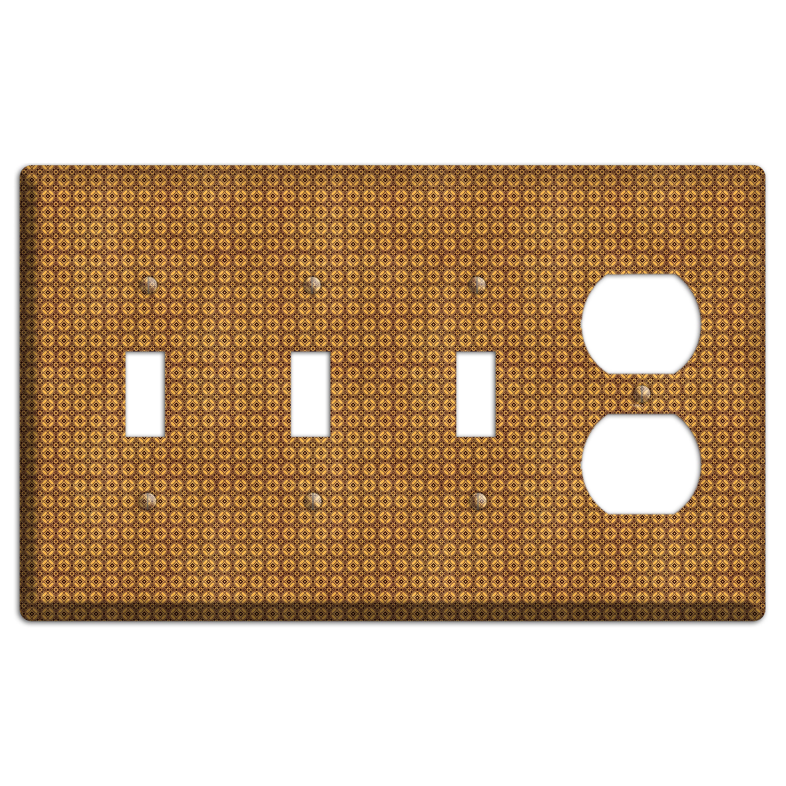 Multi Maroon Orange Arabesque 3 Toggle / Duplex Wallplate