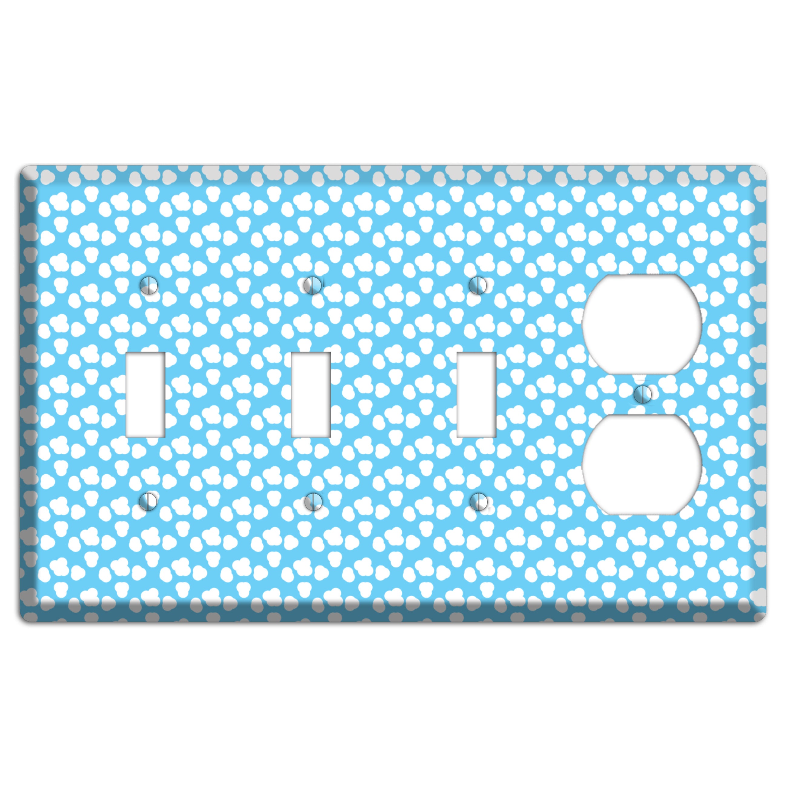 Blue Small Clouds 3 Toggle / Duplex Wallplate