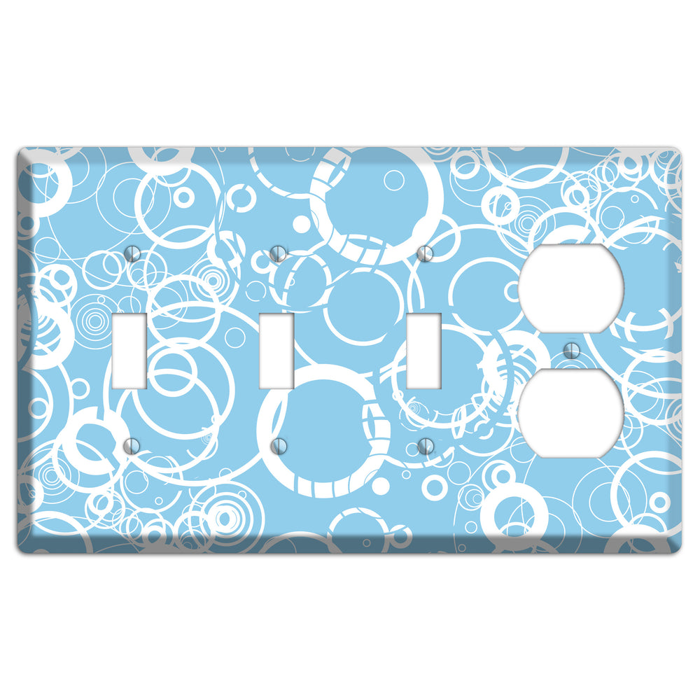 Light Blue Circles 3 Toggle / Duplex Wallplate