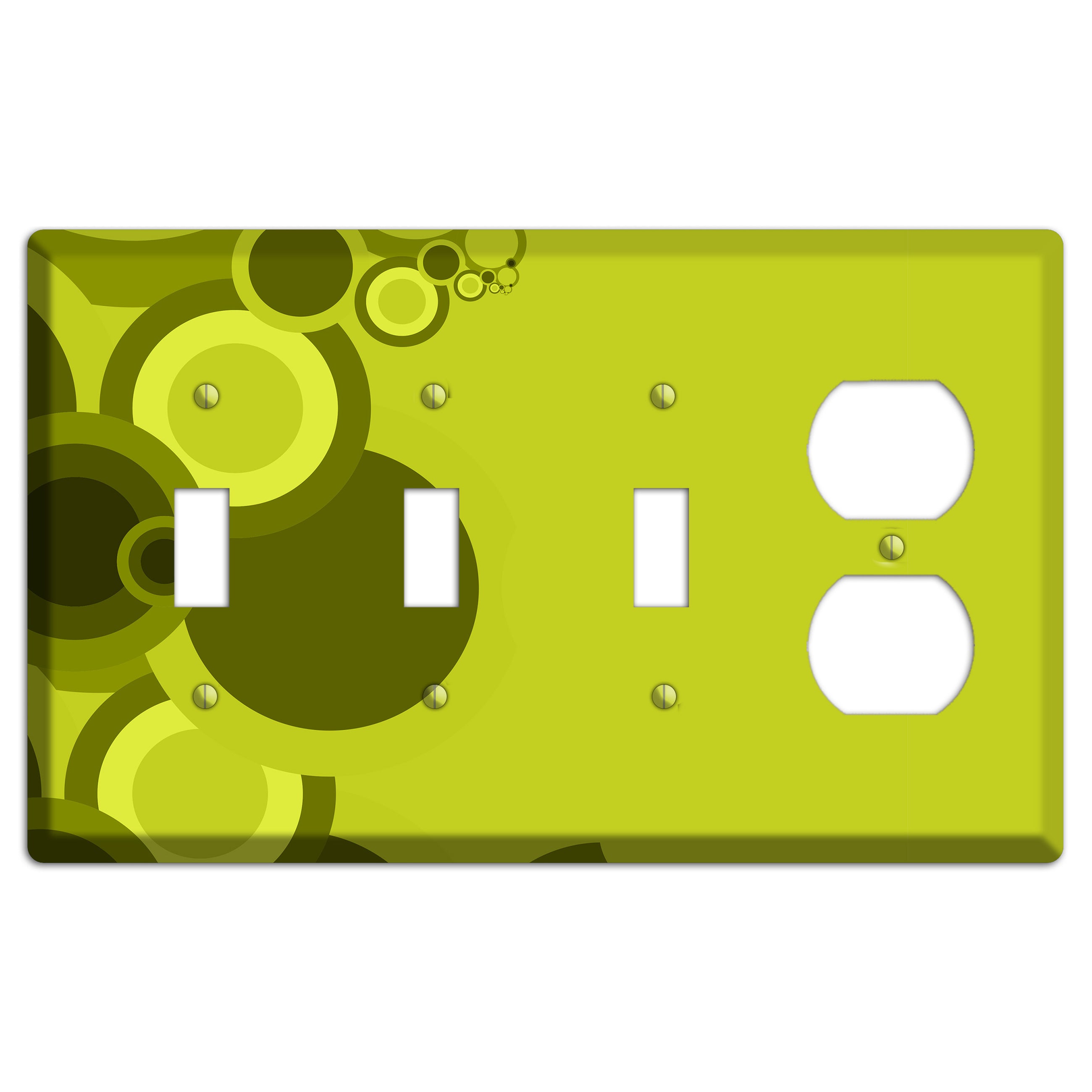 Green Circles 3 Toggle / Duplex Wallplate